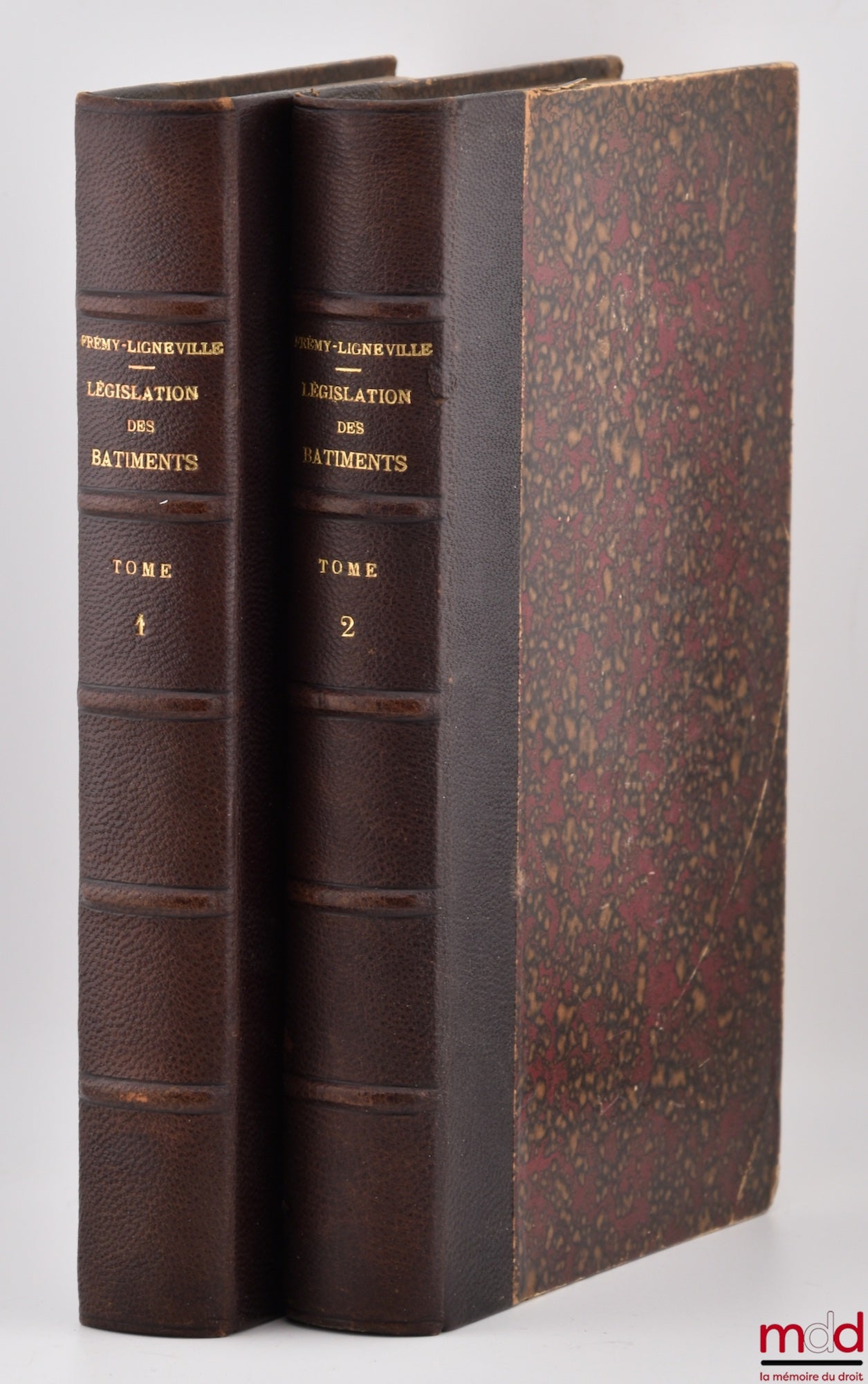 FRÉMY-LIGNEVILLE and PERRIQUET (Eugène) – TREATISE ON THE LEGISLATION OF BUILDINGS AND CONSTRUCTION, INCLUDING THE RULES CONCERNING ESTIMATES AND CONTRACTS, CONSTRUCTION, EASEMENTS, RENTAL, REPAIRS, ROADS, BUILDING POLICE, etc., 2nd revised edition