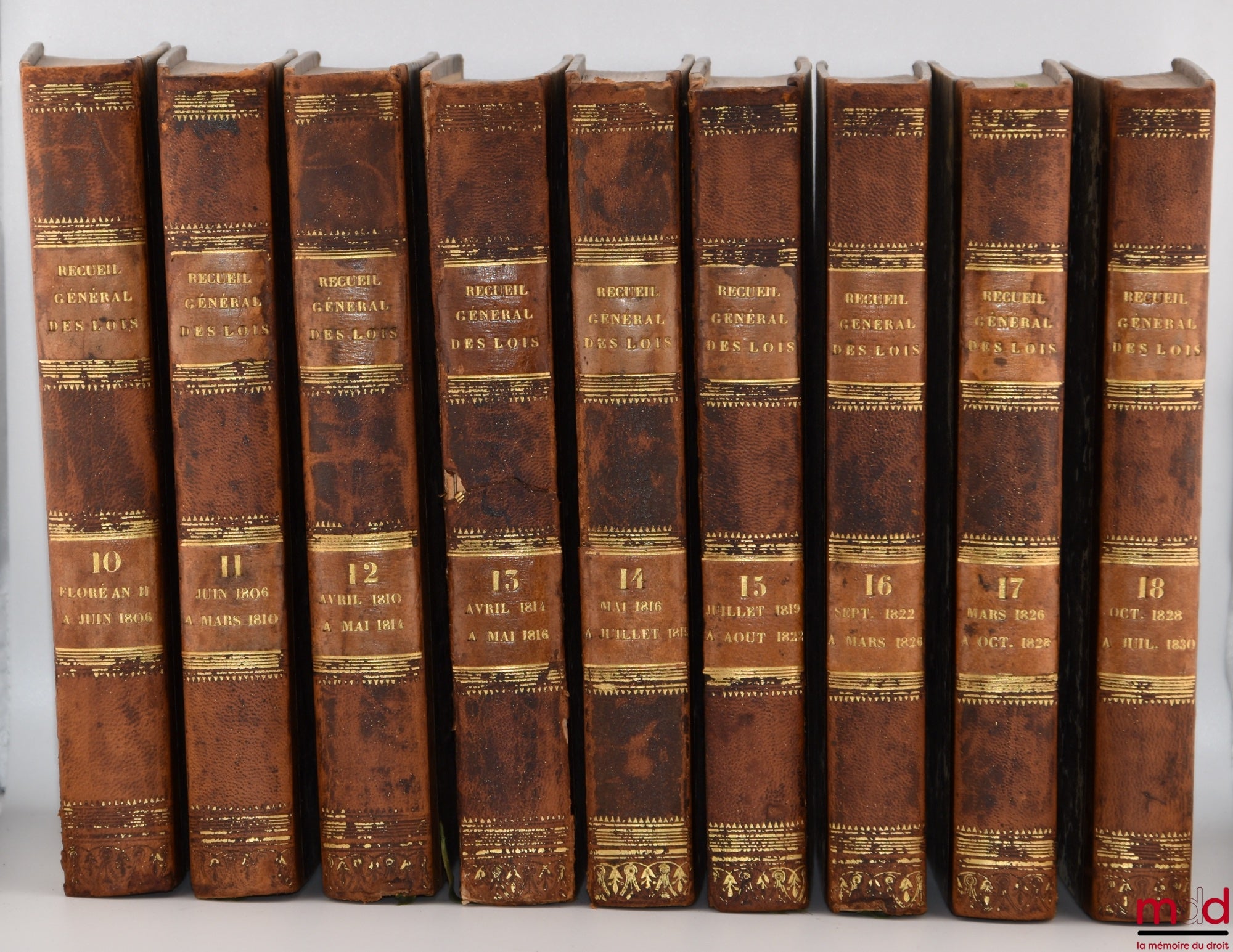 [BARROT (Odilon), VATIMESNIL, YMBERT] – ANNOTATED GENERAL COLLECTION OF LAWS, DECREES, ORDINANCES, ETC., ETC., from June 1789 to August 1830; with notes by Messrs. Odilon Barrot, Vatimesnil, YMBERT; published by the editors of the Official Journal