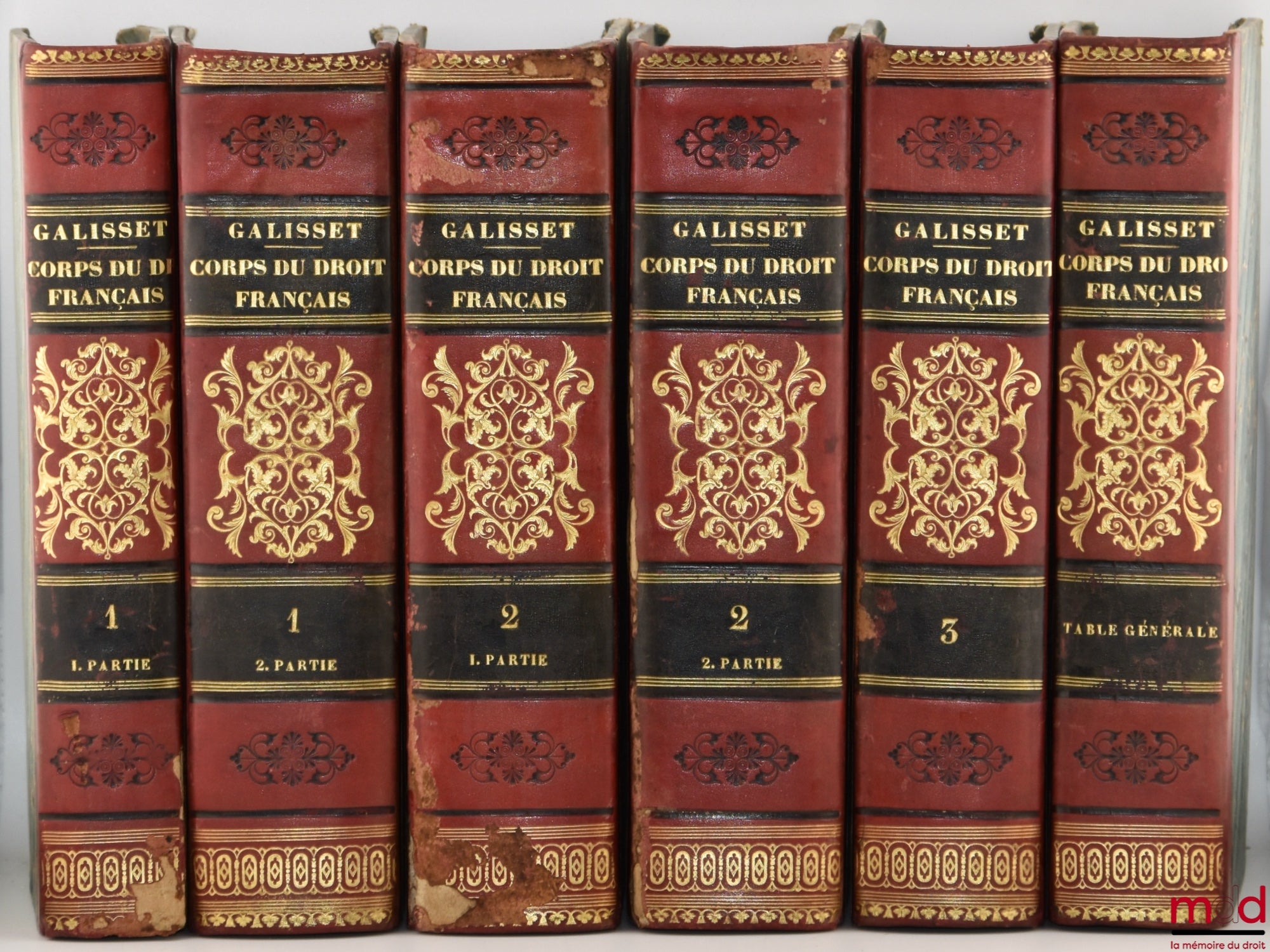 GALISSET (C.-M.) – CORPS DU DROIT FRANÇAIS OU RECUEIL COMPLET DES LOIS, DÉCRETS, ARRÊTÉS, ORDONNANCES, SÉNATUS-CONSULTES, RÈGLEMENS, AVIS DU CONSEIL D’ÉTAT, INSTRUCTIONS MINISTÉRIELLES, Publié depuis 1789 jusqu’à nos jours, [t. I à III] TABLE GÉNÉRALE DU