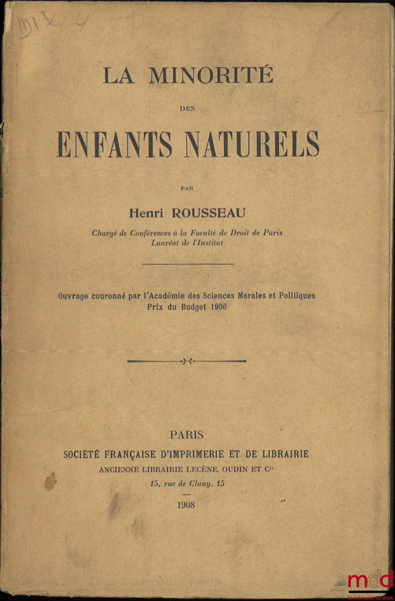 ROUSSEAU (Henri) – THE MINORITY OF NATURAL CHILDREN