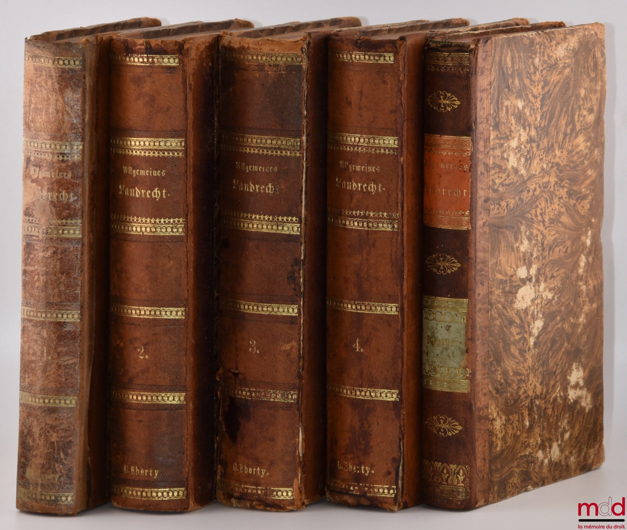 [Code - Prussia] – ALLGEMEINES LANDRECHT FÜR DIE PREUSSISCHEN STAATEN, Unveränderter Abdruck der Ausgabe von 1821 (4 vols.); REGISTER ZUM ALLGEMEINEN LANDRECHT FÜR DIE PREUSSISCHEN STAATEN (1 vol.); NACHTRAG ZUM ALLGEMEINEN LANDRECHT FÜR DIE PREUSSISCHEN