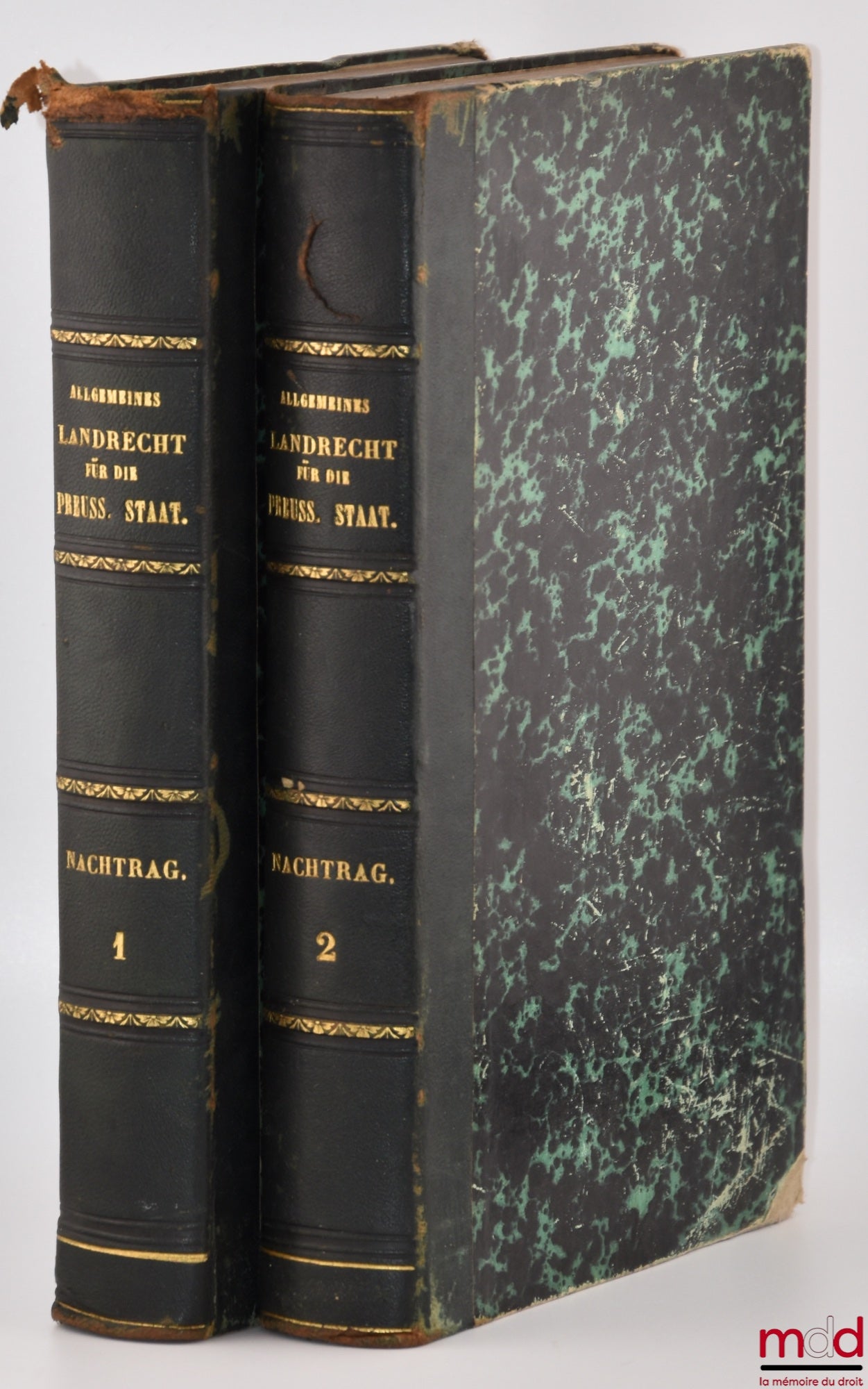 [Code - Prussia] – ALLGEMEINES LANDRECHT FÜR DIE PREUSSISCHEN STAATEN, Unveränderter Abdruck der Ausgabe von 1821 (4 vols.); REGISTER ZUM ALLGEMEINEN LANDRECHT FÜR DIE PREUSSISCHEN STAATEN (1 vol.); NACHTRAG ZUM ALLGEMEINEN LANDRECHT FÜR DIE PREUSSISCHEN