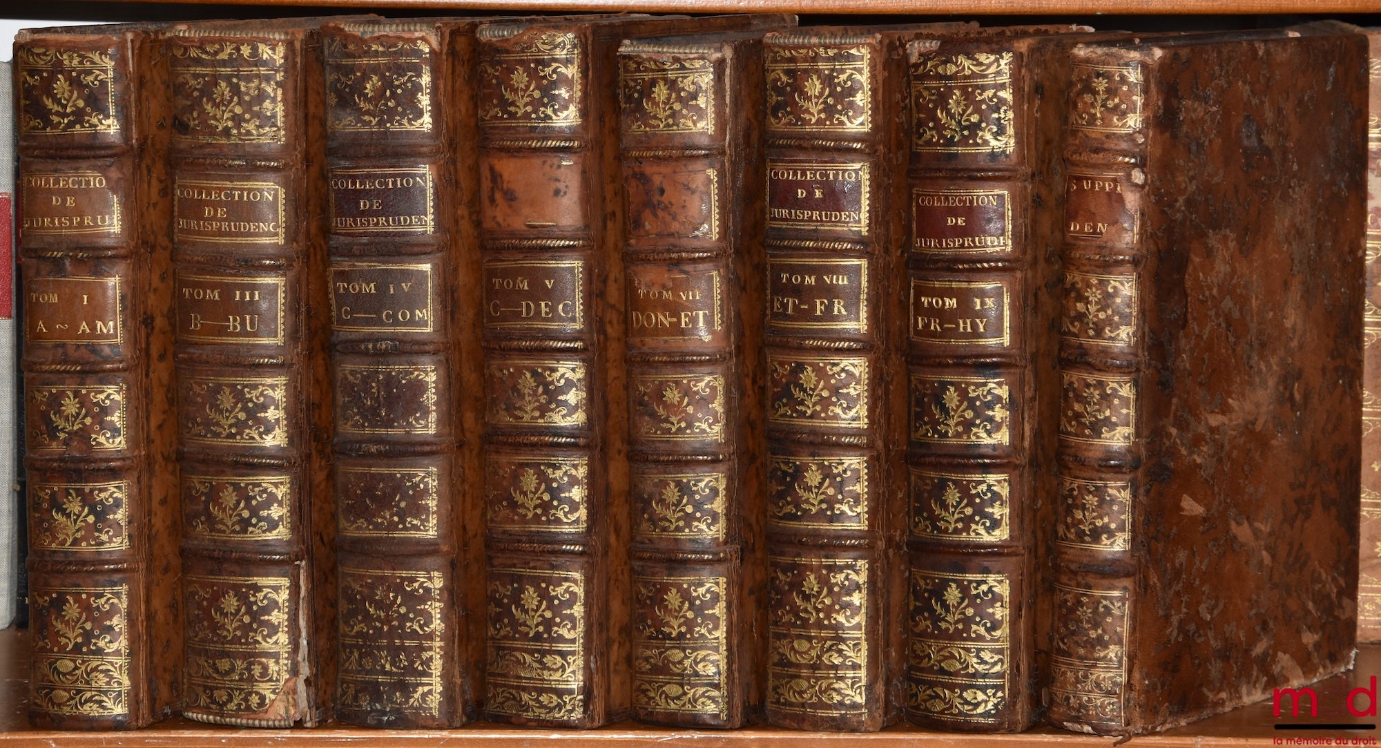 DENISART (Jean Baptiste) – COLLECTION OF NEW DECISIONS AND CONCEPTS RELATING TO JURISPRUDENCE, Arranged in a new order, corrected and augmented by Messrs. Camus and Bayard, [missing vols. II and VI]; SUPPLEMENT TO THE COLLECTION OF MR. DENISART Containing