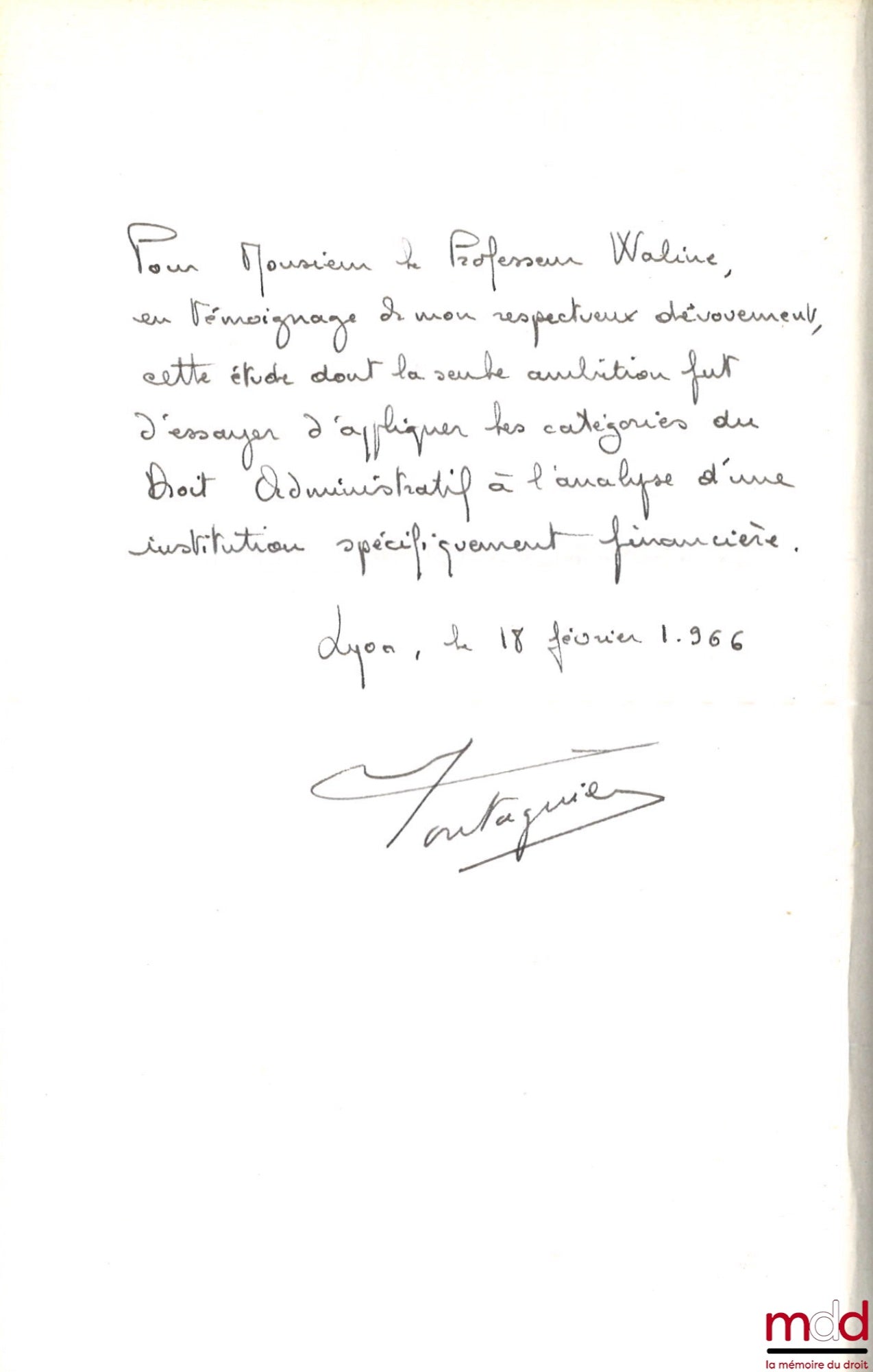 MONTAGNIER (Gabriel) – THE TREASURER-PAYER GENERAL, Preface by Raymond Guillien, Bibl. de droit public, t. LXII