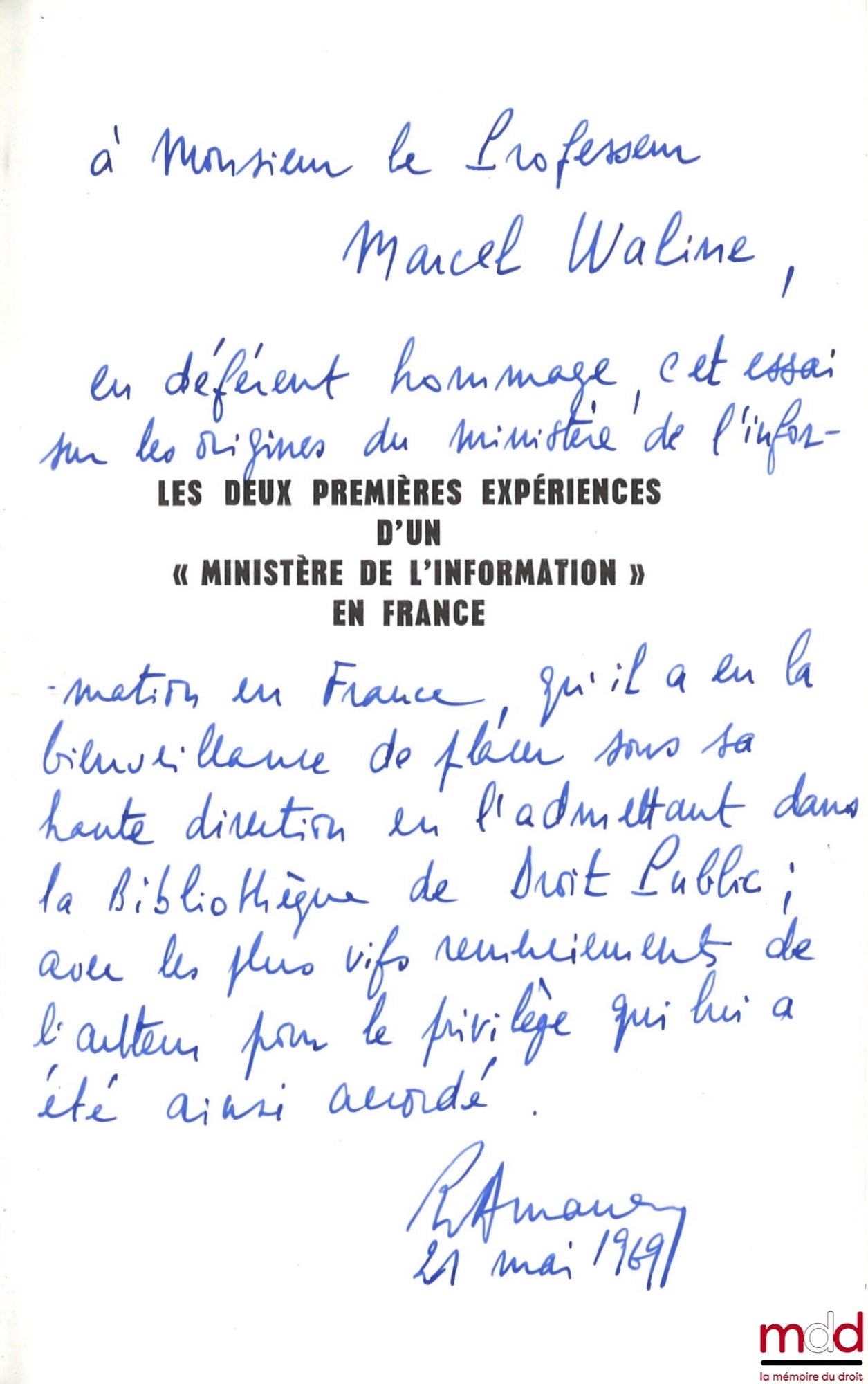 AMAURY (Philippe) – STATE INFORMATION AND PROPAGANDA: THE FIRST TWO EXPERIMENTS WITH A 