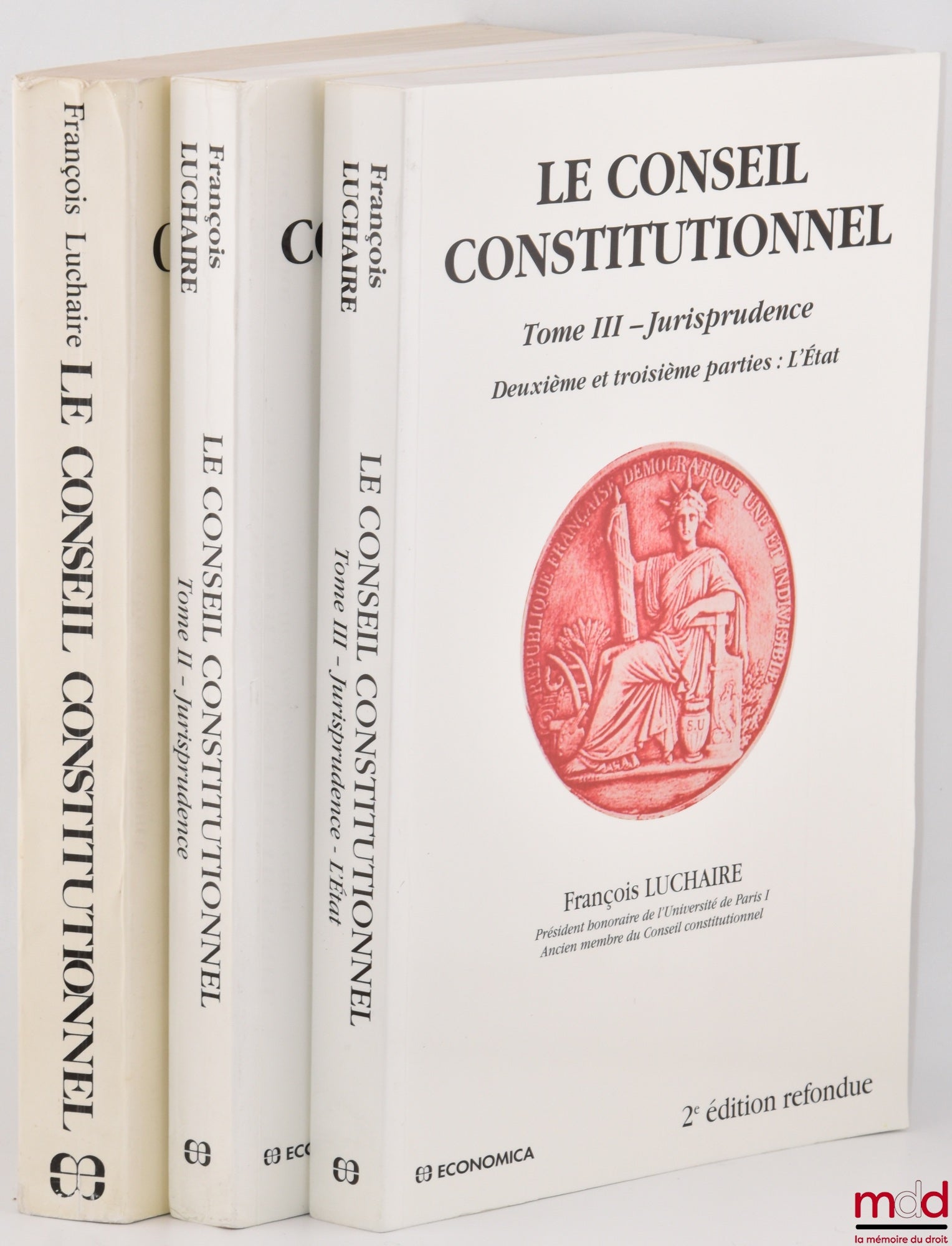 LUCHAIRE (François) – LE CONSEIL CONSTITUTIONNEL, t. I : 1re éd., t. II et III : 2e éd. refondue