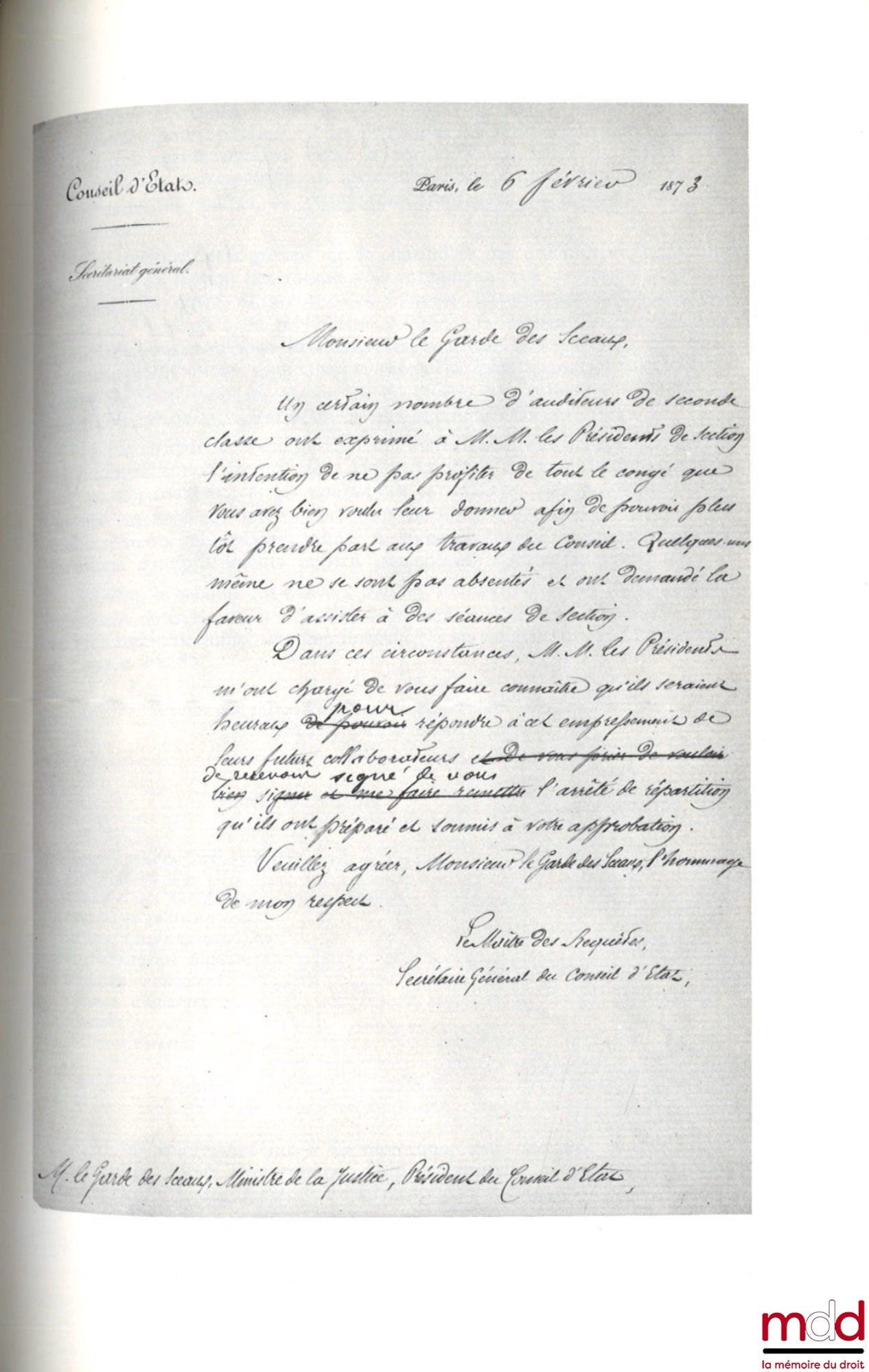 [Council of State] – THE COUNCIL OF STATE, ITS HISTORY THROUGH PERIOD DOCUMENTS (1799 - 1974), Preface by Alexandre Parodi, coll. History of French Administration