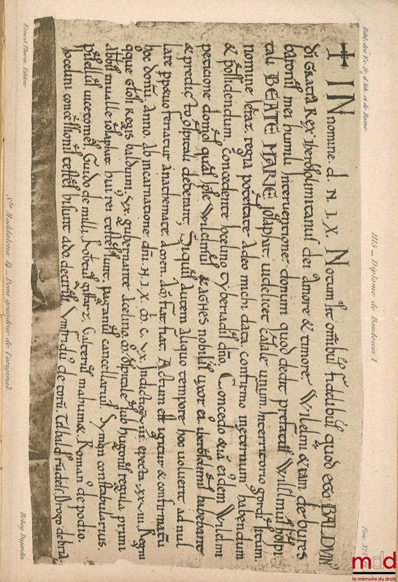 DELABORDE (Henri-François) – CHARTERS OF THE HOLY LAND From the Abbey of Our Lady of Josaphat, Library of the French Schools of Athens and Rome, Fasc. 19th