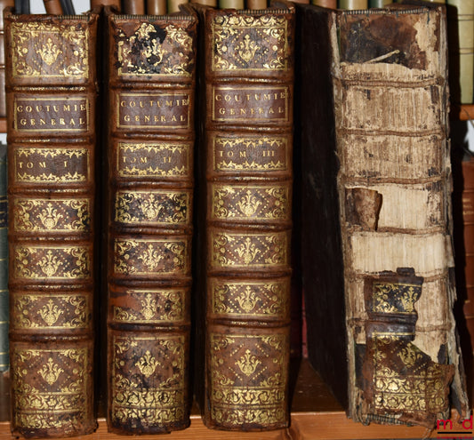 BOURDOT DE RICHEBOURG (Charles-Antoine) – NOUVEAU COUTUMIER GÉNÉRAL OU CORPS DES COUTUMES GÉNÉRALES ET PARTICULIÈRES DE FRANCE, ET DES PROVINCES CONNUES SOUS LE NOM DES GAULES ; exactement vérifiées sur les Originaux conservez au Greffe du Parlement de Pa