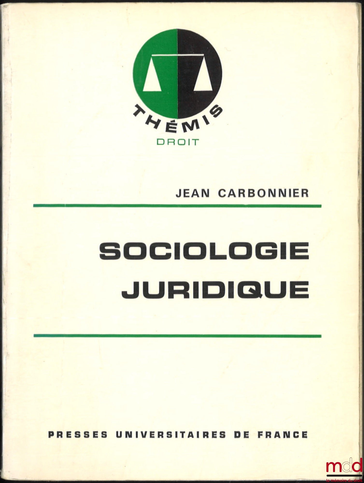 CARBONNIER (Jean) – LEGAL SOCIOLOGY, Thémis Law Collection
