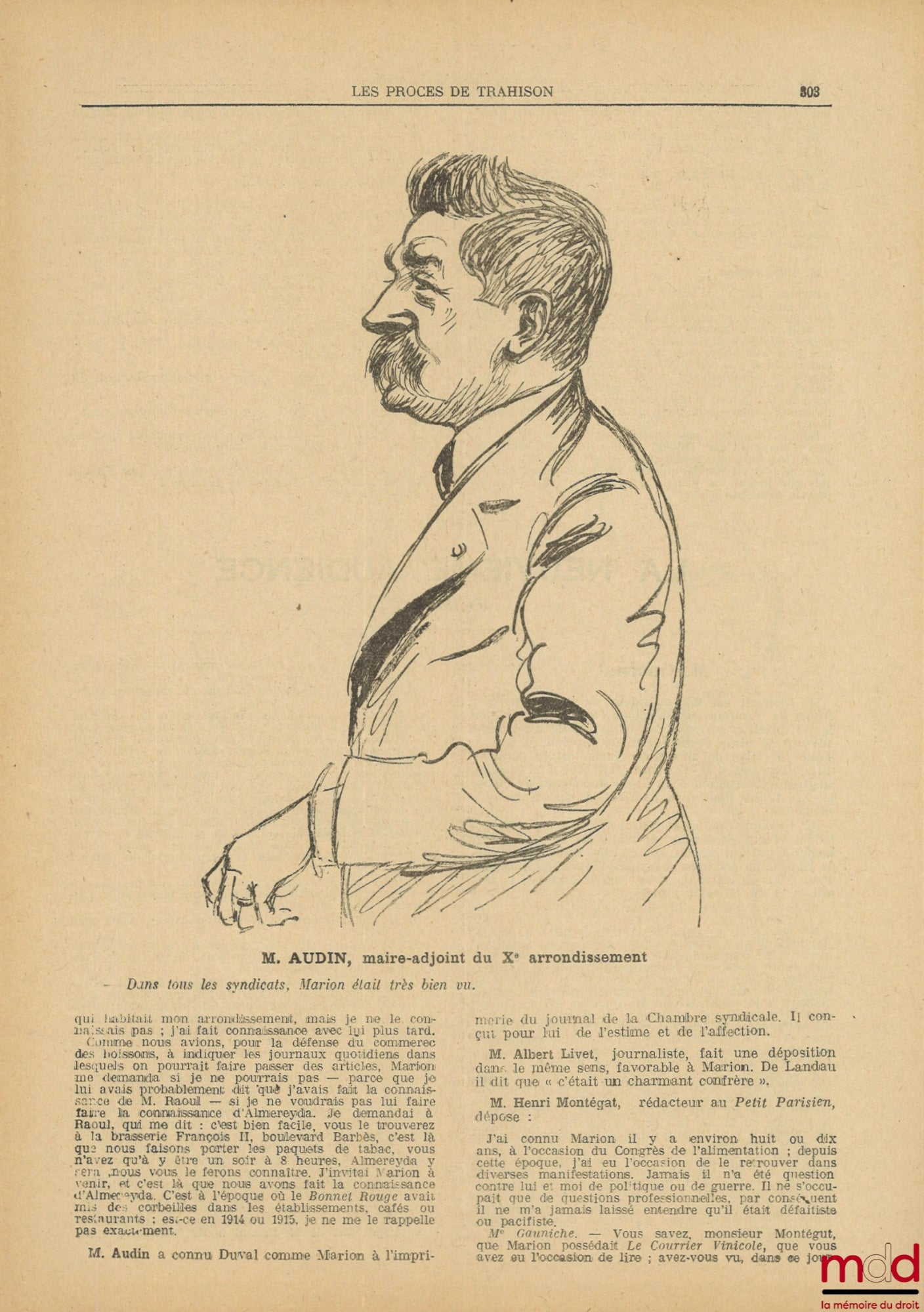 [Procès] – LES PROCÈS DE TRAHISON, L’AFFAIRE DU BONNET ROUGE AU 3e CONSEIL DE GUERRE, Compte-rendu des Débats judiciaires d’après la sténographie, avec Croquis pris à l’audience, Revue des Causes célèbres politiques et criminelles, Jeudi 18 juillet 1918,