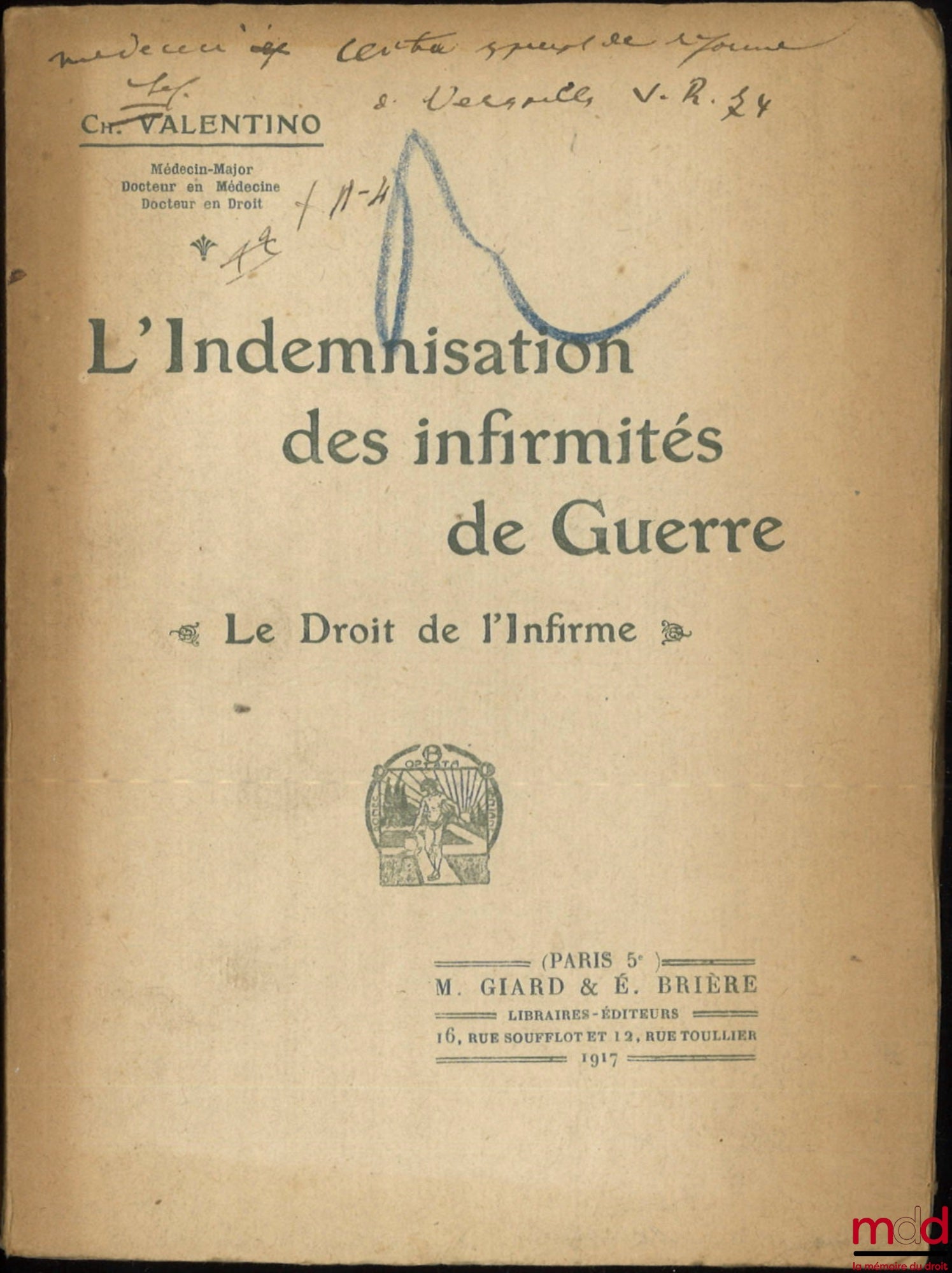 VALENTINO (Ch.) – COMPENSATION FOR WAR DISABILITIES, The Rights of the Disabled