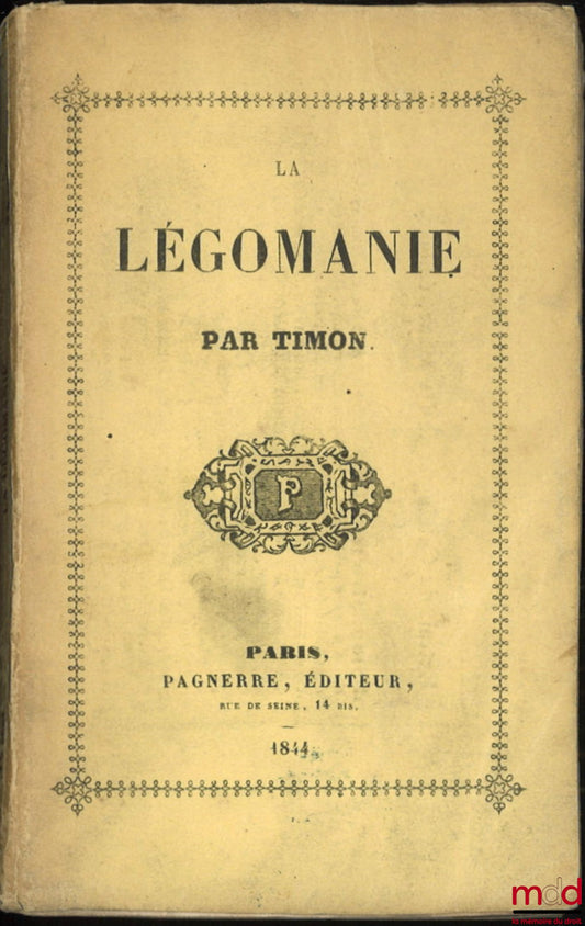 CORMENIN known as TIMON (Louis, baron de) – LEGOMANIA