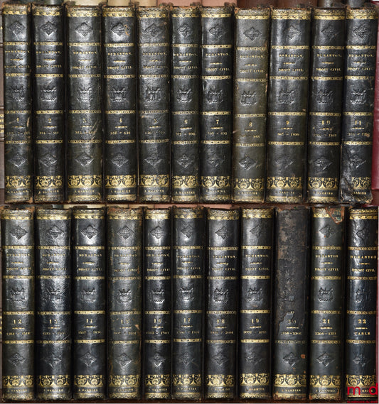 DURANTON (Alexandre) – COURSE IN FRENCH LAW FOLLOWING THE CIVIL CODE, 3rd ed.