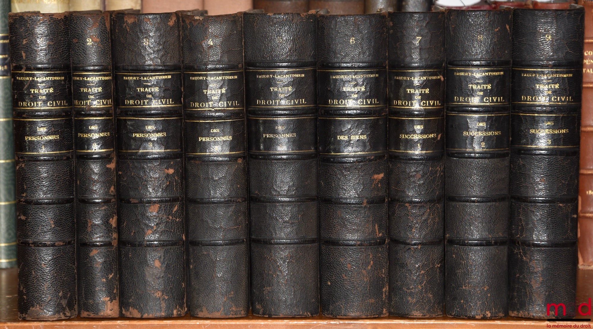 BAUDRY-LACANTINERIE (Gabriel) – TRAITÉ THÉORIQUE ET PRATIQUE DE DROIT CIVIL, 3e éd. : Des personnes, Avec Houques-Fourcade, Chauveau, Chéneaux et Bonnecarrère, (1907-1908), 5 vol. ; Des Biens, Avec Chauveau, (1905), 1 vol. ; Des Successions, Avec Wahl, (1