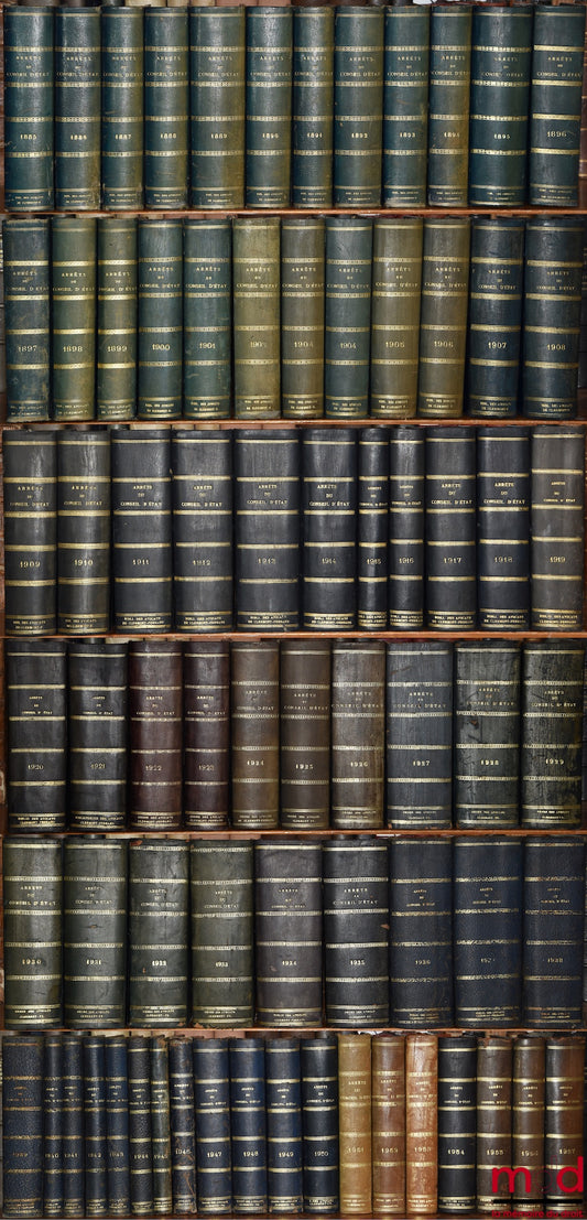 [Recueil Lebon - Conseil d’État] – RECUEIL DES ARRÊTS DU CONSEIL D’ÉTAT STATUANT AU CONTENTIEUX ET DES DÉCISIONS DU TRIBUNAL DES CONFLITS, DE LA COUR DES COMPTES ET DU CONSEIL DES PRISES ET DES JUGEMENTS DES TRIBUNAUX ADMINISTRATIFS, coll. Macarel et Lebo