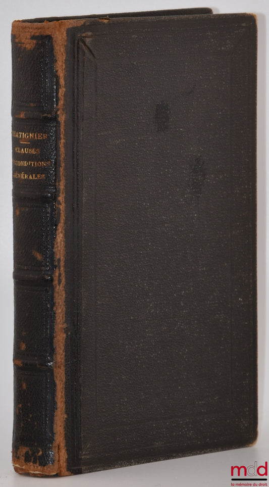 CHATIGNIER – COMMENTARY ON THE GENERAL CLAUSES AND CONDITIONS IMPOSED ON CONTRACTORS FOR ROAD AND BRIDGE WORKS, 8th revised edition, updated with case law and augmented with the Works Contract Specifications of the Engineering Department by Charles Ba