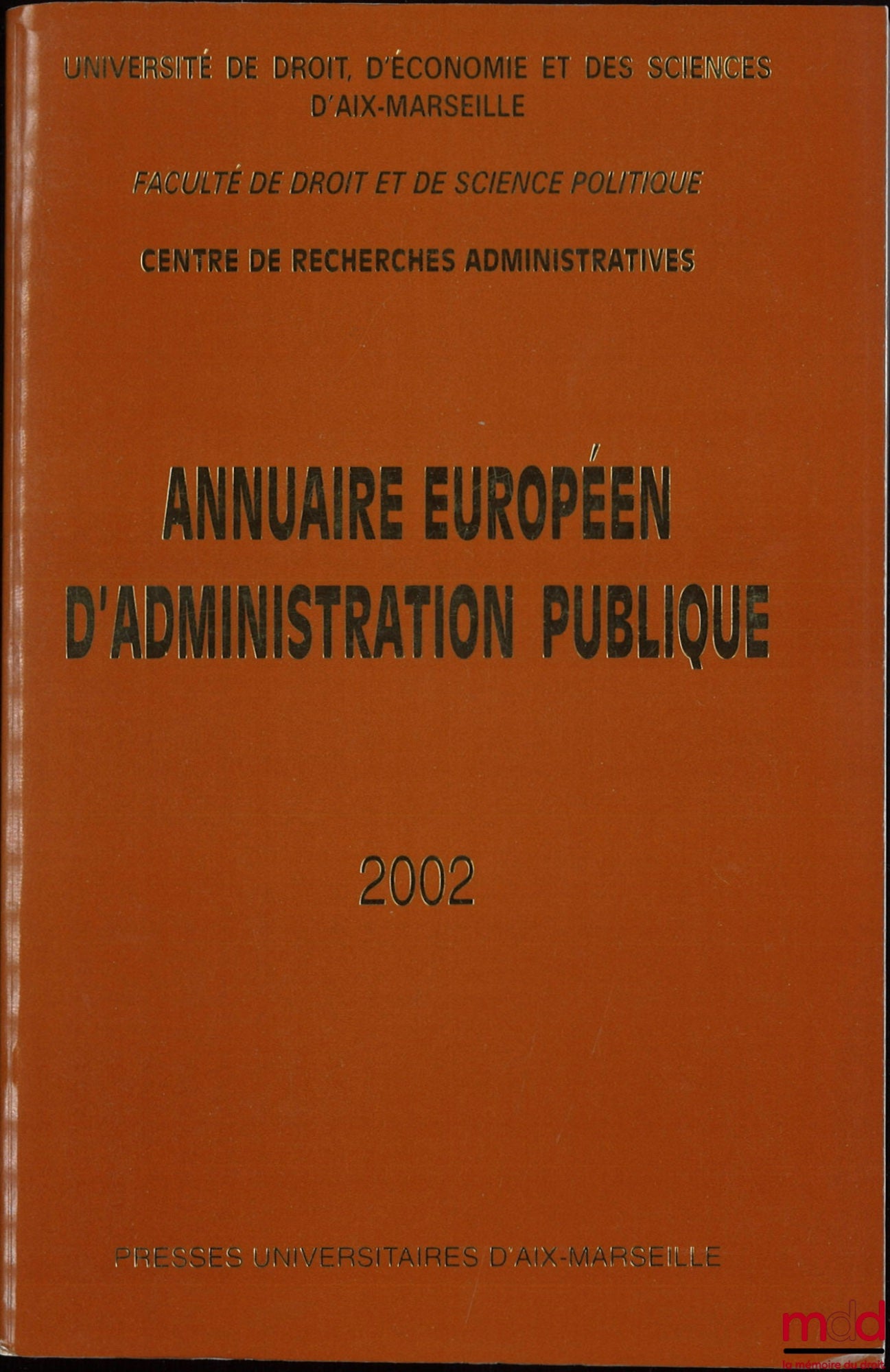 [Review] – EUROPEAN YEARBOOK OF PUBLIC ADMINISTRATION, 2002, No. XXV