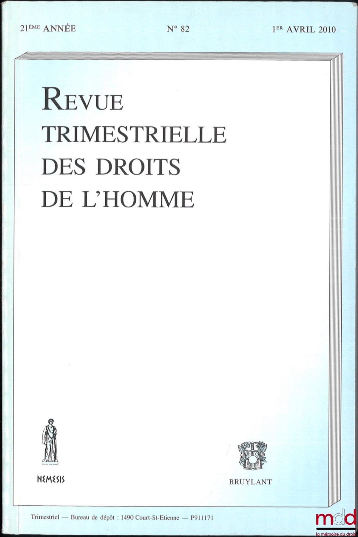 WALINE (Jean) – PORTRAIT OF RENÉ CASSIN (1887-1976), Quarterly Review of Human Rights, No. 82, April 1, 2010