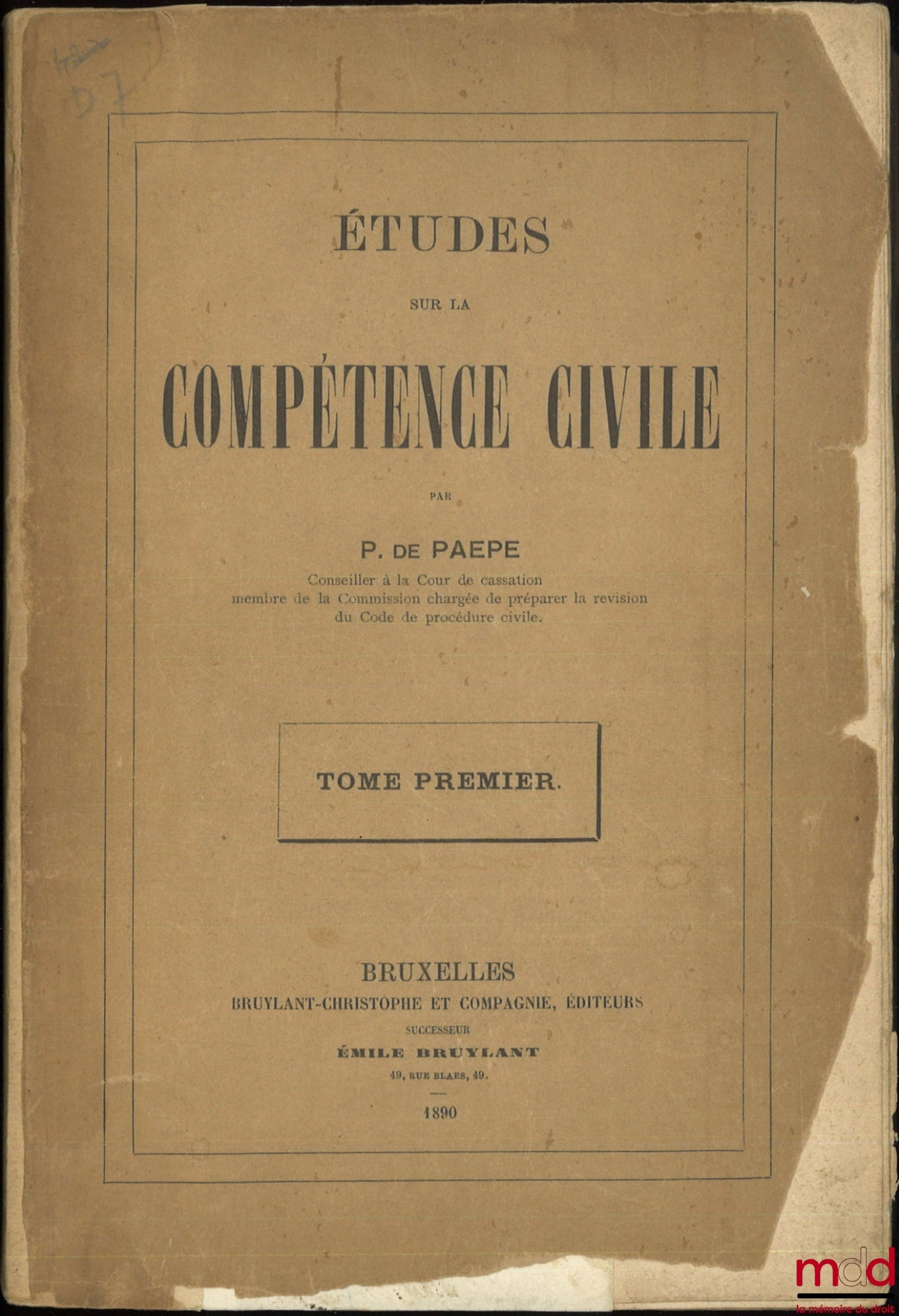 PAEPE (Polydore de) – STUDIES ON CIVIC COMPETENCE