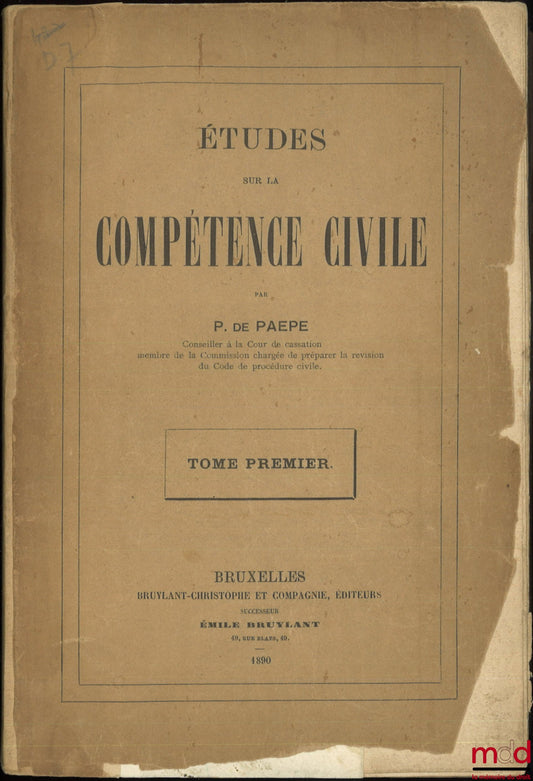PAEPE (Polydore de) – STUDIES ON CIVIC COMPETENCE