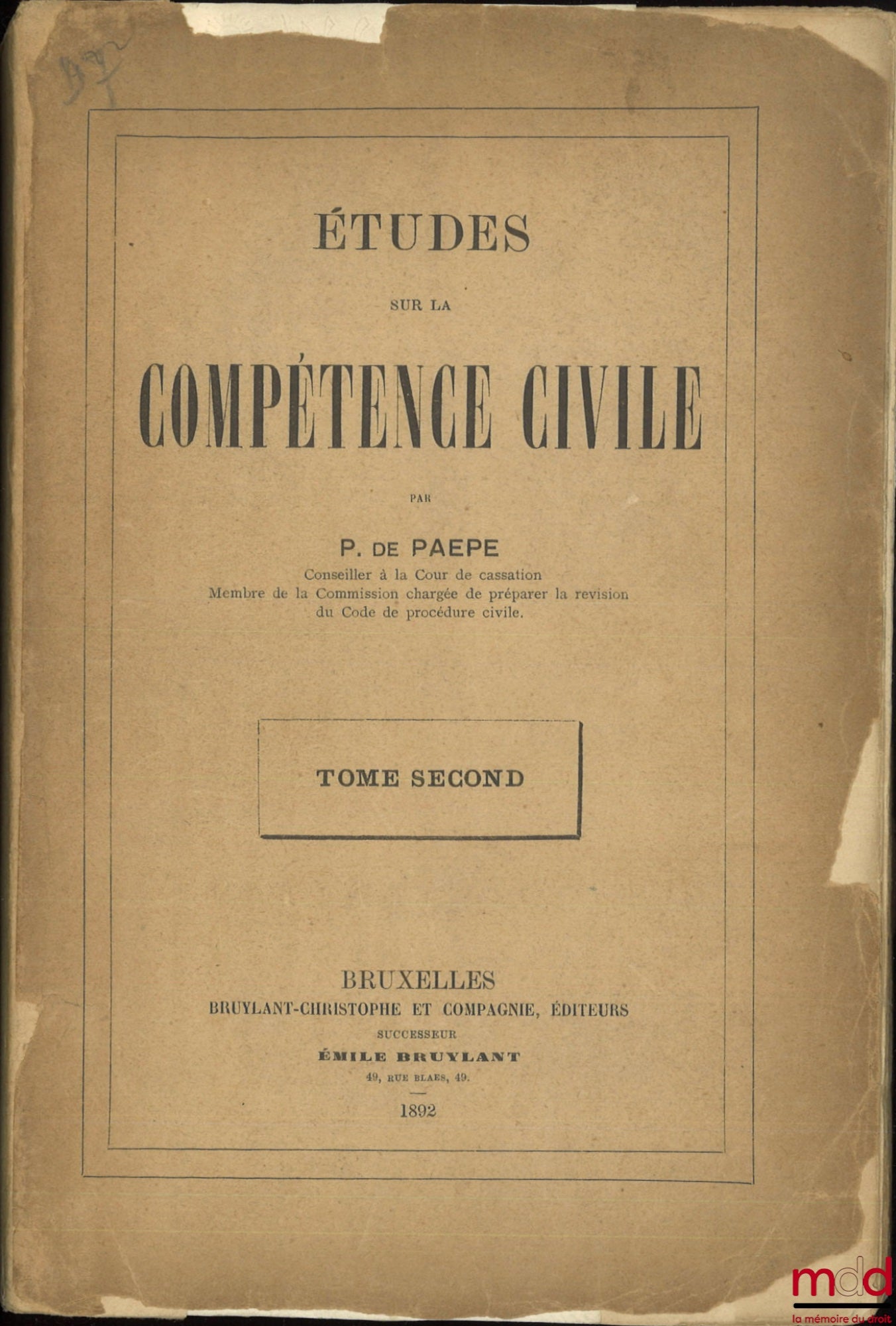PAEPE (Polydore de) – STUDIES ON CIVIC COMPETENCE