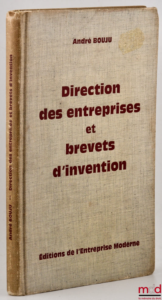 BOUJU (André) – DIRECTORATE OF COMPANIES AND PATENTS OF INVENTION