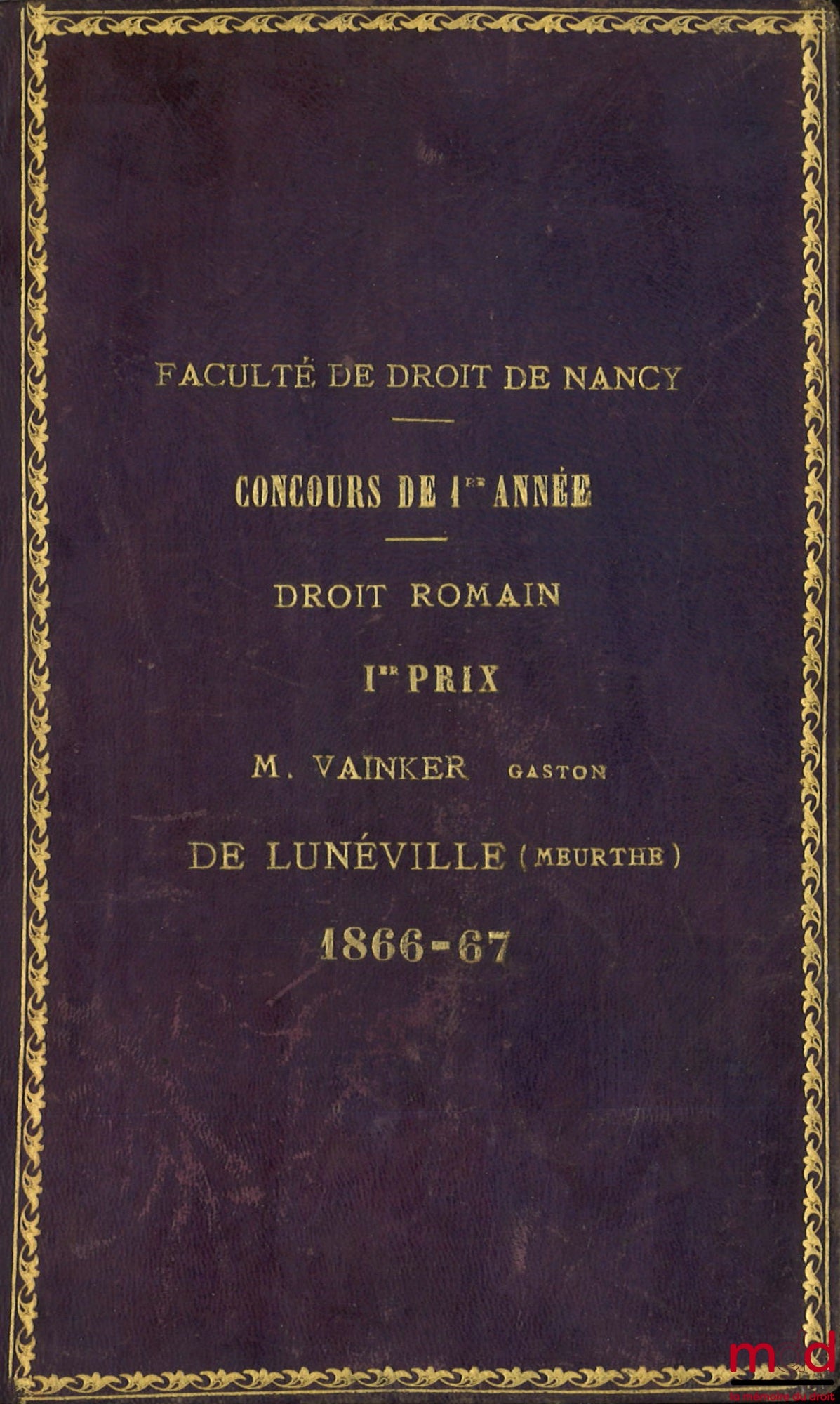 SAVIGNY (Friedrich Carl von) – TREATISE ON POSSESSION in Roman Law, 7th ed., published from the author's notes and augmented with an appendix on the current state of legal doctrine, by M. Ad. Fr. Rudorff, translated from the German by Henri Staedtler
