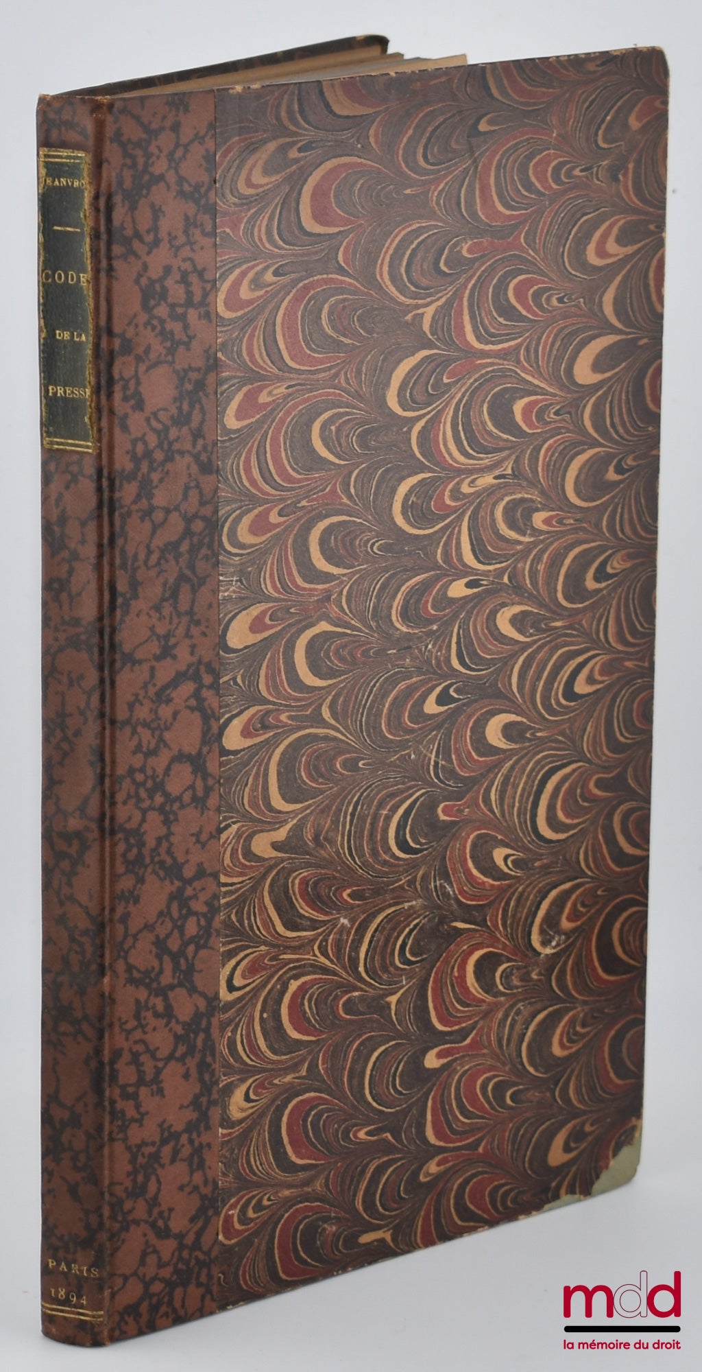 JEANVROT (Victor) – PRACTICAL CODE OF THE PRESS AND PRINTING, Containing nearly 2000 judicial decisions with references to various case law collections