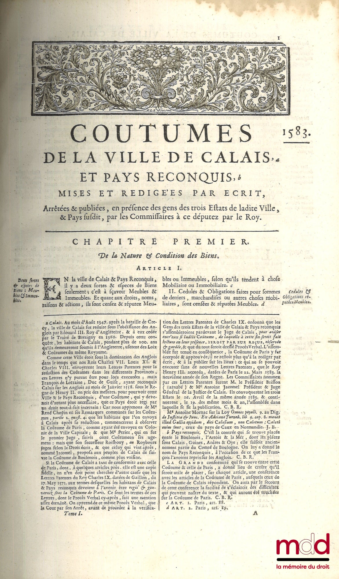 BOURDOT DE RICHEBOURG (Charles-Antoine) – NEW GENERAL CUSTOMARY OR BODY OF GENERAL AND PARTICULAR CUSTOMS OF FRANCE, AND OF THE PROVINCES KNOWN AS GAUL; accurately verified against the Originals kept in the Registry of the Parliament of Paris