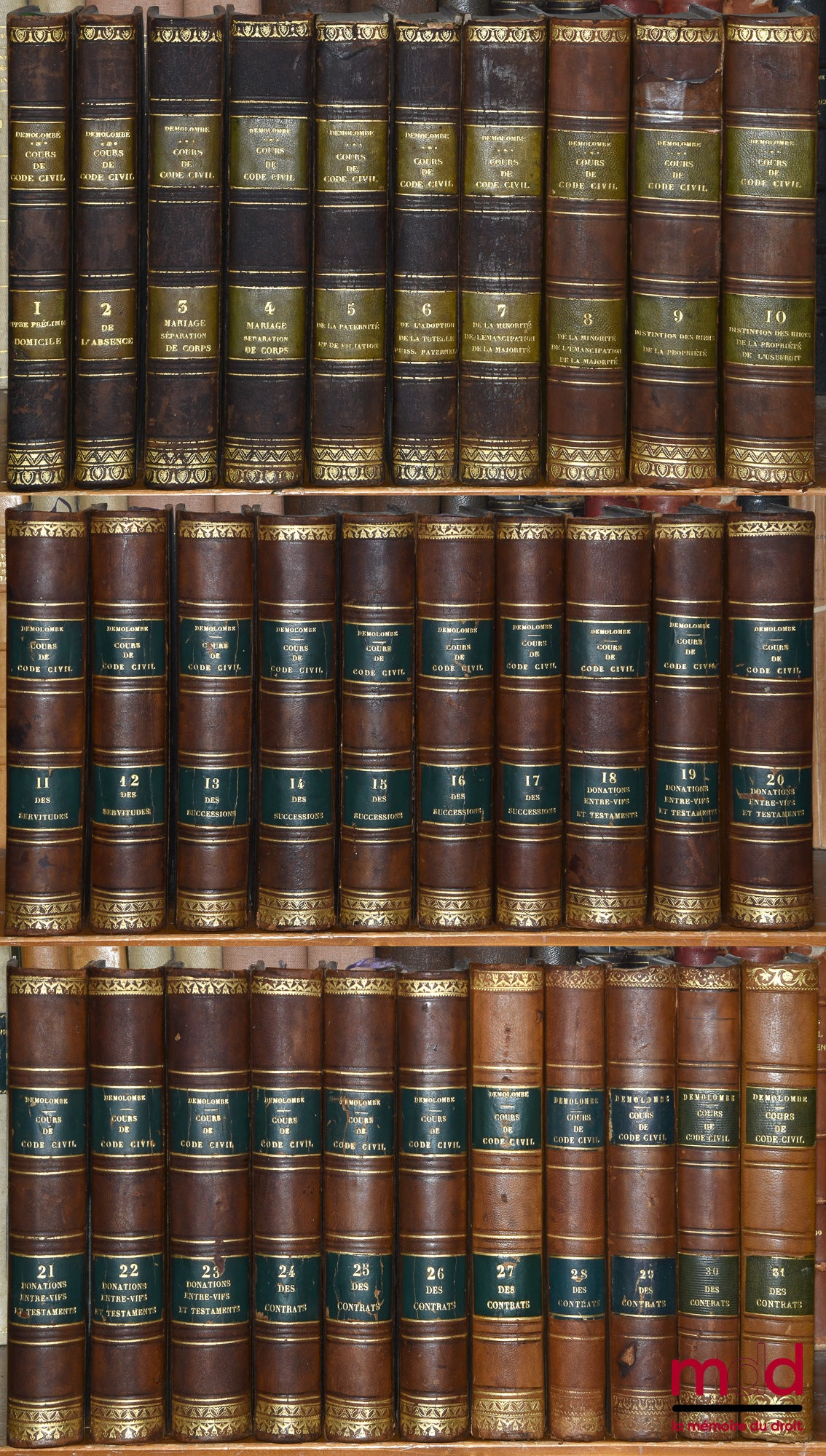 DEMOLOMBE (Charles) & GUILLOUARD (Louis) – COURSE IN NAPOLEONIC CODE, 1st ed.