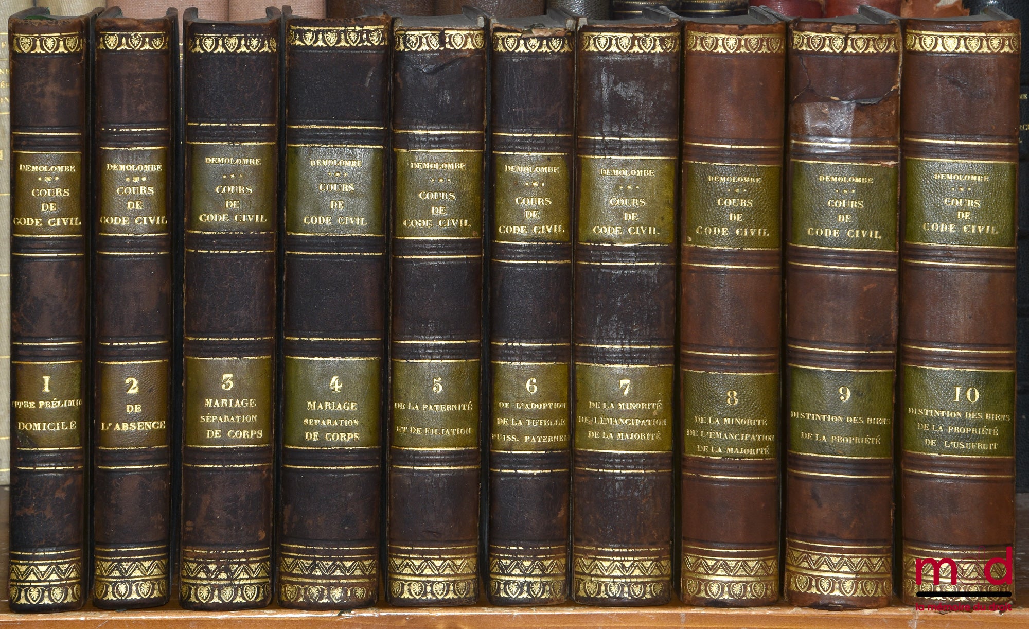 DEMOLOMBE (Charles) & GUILLOUARD (Louis) – COURSE IN NAPOLEONIC CODE, 1st ed.