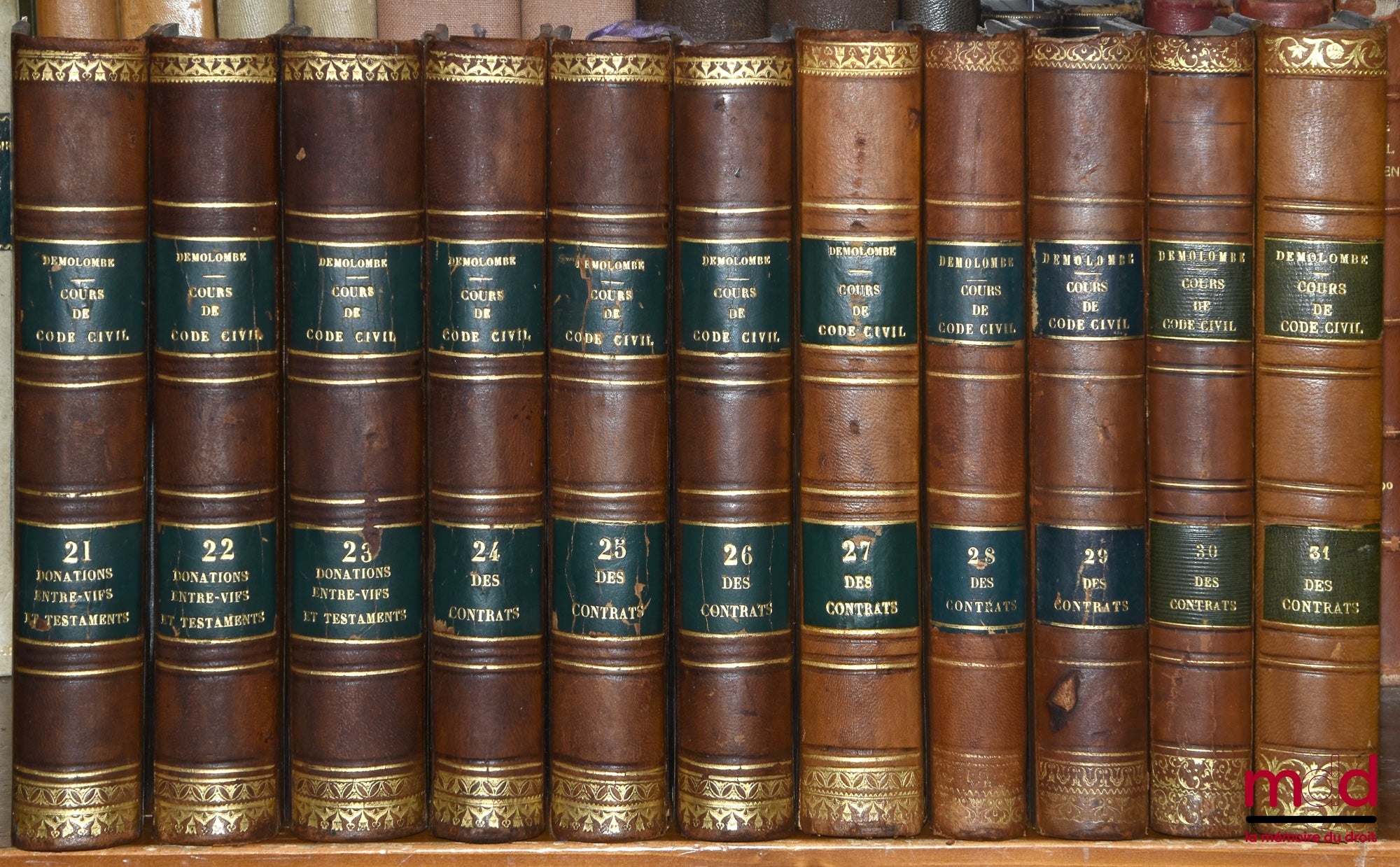 DEMOLOMBE (Charles) & GUILLOUARD (Louis) – COURSE IN NAPOLEONIC CODE, 1st ed.