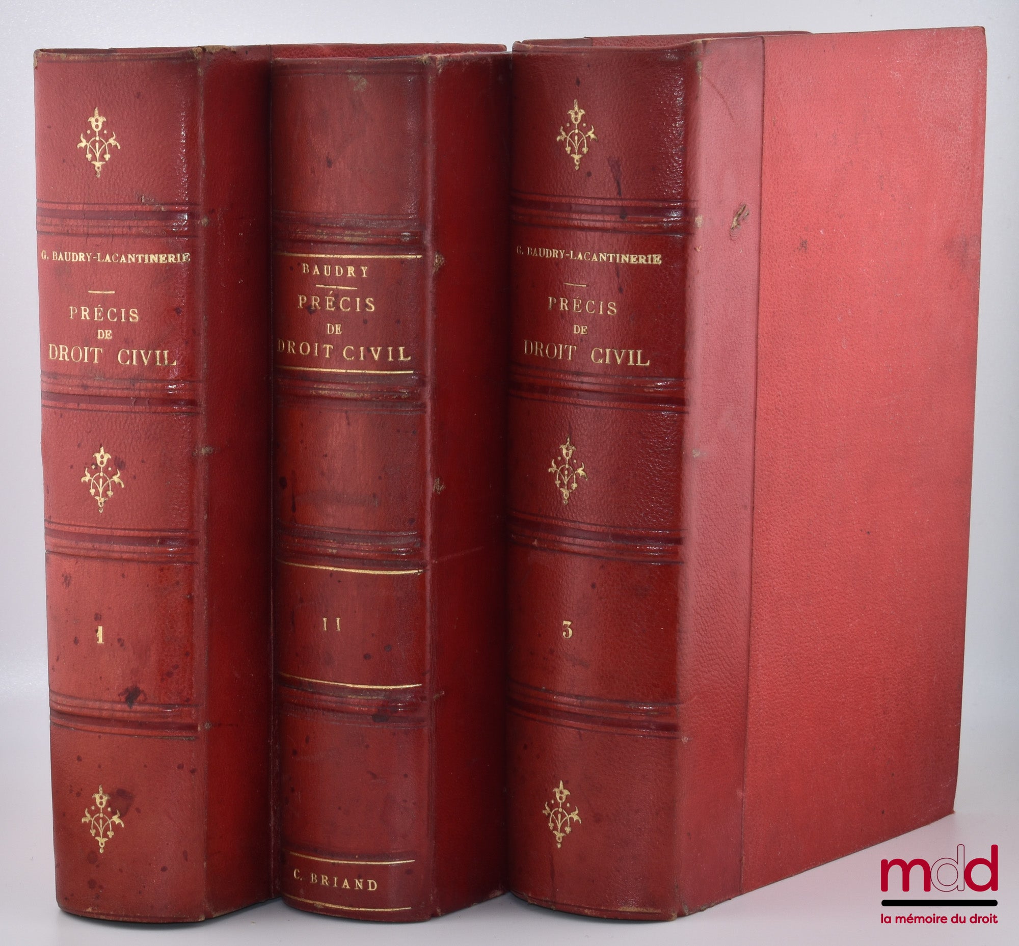 BAUDRY-LACANTINERIE (Gabriel) – SUMMARY OF CIVIL LAW Containing in a first part THE EXPOSITION OF PRINCIPLES and in a second QUESTIONS OF DETAIL AND CONTROVERSIES, vol. I: 5th ed. revised and updated with legislation, doctrine and