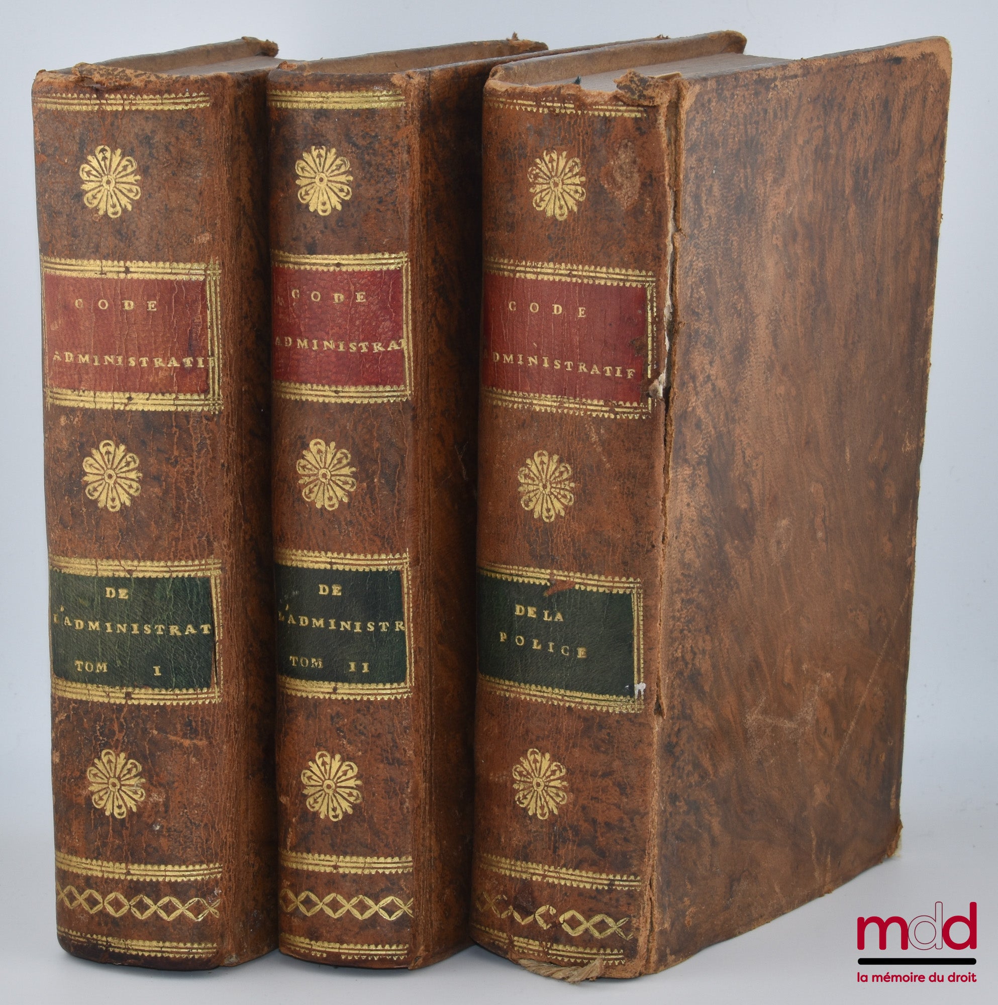 FLEURIGEON – CODE ADMINISTRATIF (t. I, 1re et 2e partie - t. II, 1re partie : A. à G.) ou Recueil par ordre alphabétique de matières, de toutes les Lois nouvelles et anciennes, relatives aux fonctions administratives et de police, des Préfets, Sous-Préfet