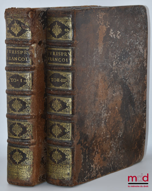 HELO (François) – LA JURISPRUDENCE FRANÇOISE CONFÉRÉE AVEC LE DROIT ROMAIN SUR LES INSTITUTS DE L’EMPEREUR JUSTINIEN. Ou les commentaires du droit civil & françois sont explorés chacun dans son Titre séparé ; Conformément aux lois, ordonnances, coutumes &