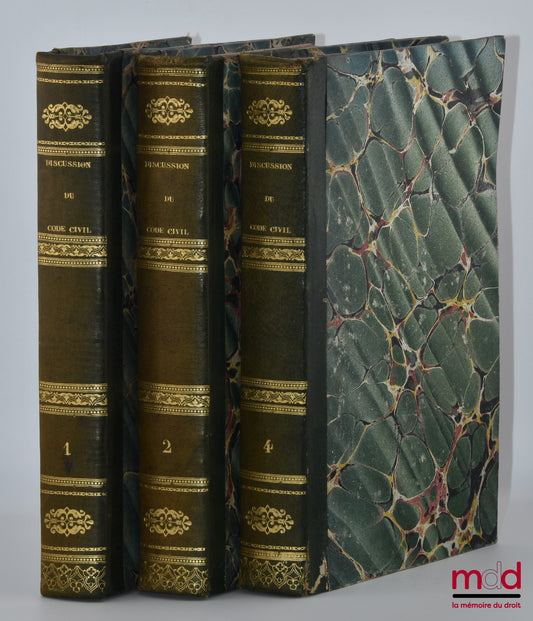 MALEVILLE (Jacques de) – ANALYSE RAISONNÉE DE LA DISCUSSION DU CODE CIVIL AU CONSEIL D’ÉTAT contenant Le texte des Lois ; Le Précis des Observations faites sur chaque Article, et les Motifs de la décision du Conseil ; L’Indication de la Conformité et de l