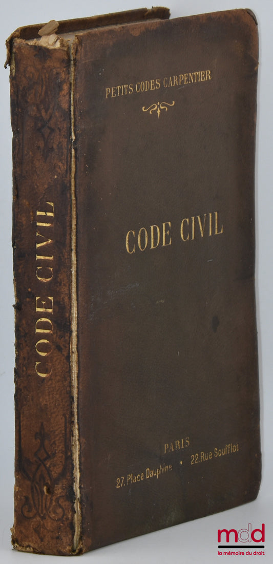 [Codes], CARPENTIER (Adrien) – CODE CIVIL, coll. Petits codes Carpentier