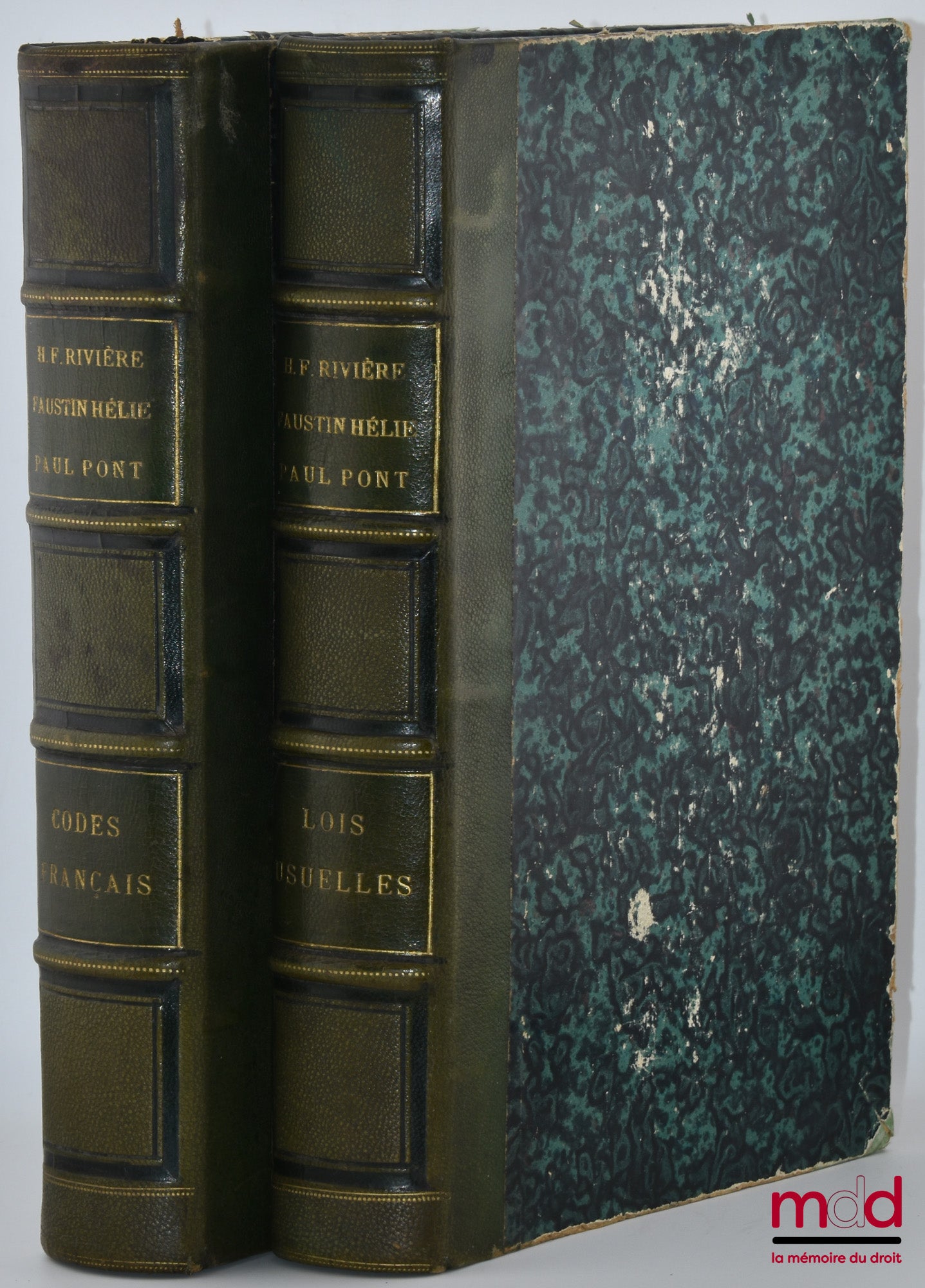 RIVIÈRE (H. F.), HÉLIE (Faustin), PONT (Paul) – CODES FRANÇAIS conformes aux textes officiels avec une Conférence des articles basée principalement sur la jurisprudence, Annotés des Arrêts de la Cour de Cassation et des circulaires ministérielles, Et préc