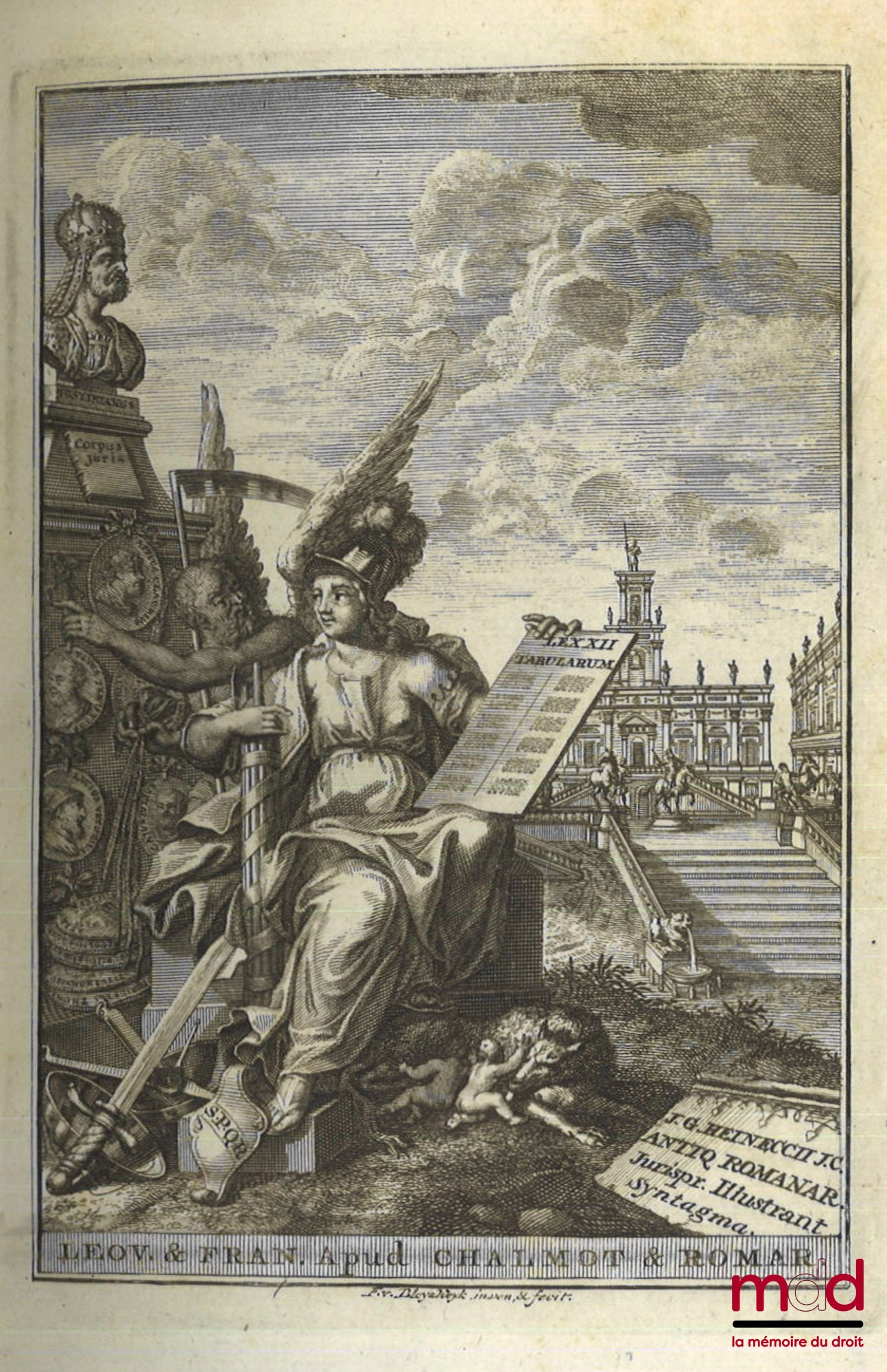 GOTTLIEB HEINECCIUS (Johann) – ANTIQUITATUM ROMANARUM IURISPRUDENTIAM ILLUSTRANTIUM SYNTAGMA SECUNDUM ORDINEM INSTITUTIONUM IUSTINIANI, Digestum in quo multa iuris romani atque auctorum veterum loca explicantur atque illustrantur, Editio quinta, Prioribus