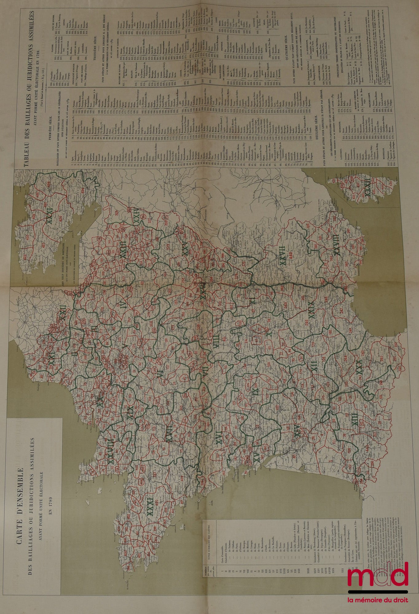 [Révolution française], BRETTE (Armand) – ATLAS DES BAILLIAGES OU JURIDICTIONS ASSIMILÉES Ayant formé unité électorale en 1789, Dressé d’après les actes de la convocation conservés aux archives nationales, Recueil de documents relatifs à la convocation de