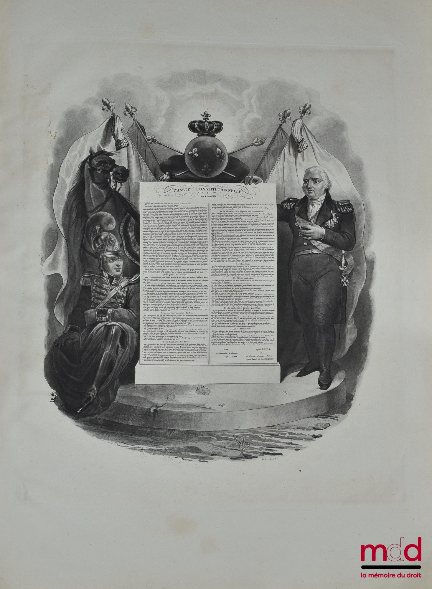 [Constitution] – PORT-FOGLIO OU ATLAS DES CONSTITUTIONS QUI ONT RÉGI LA FRANCE, Avec les portraits des hommes célèbres qui les ont fait adopter. Précédé d’un résumé de l’histoire parlementaire de France depuis 1789 jusqu’à nos jours.