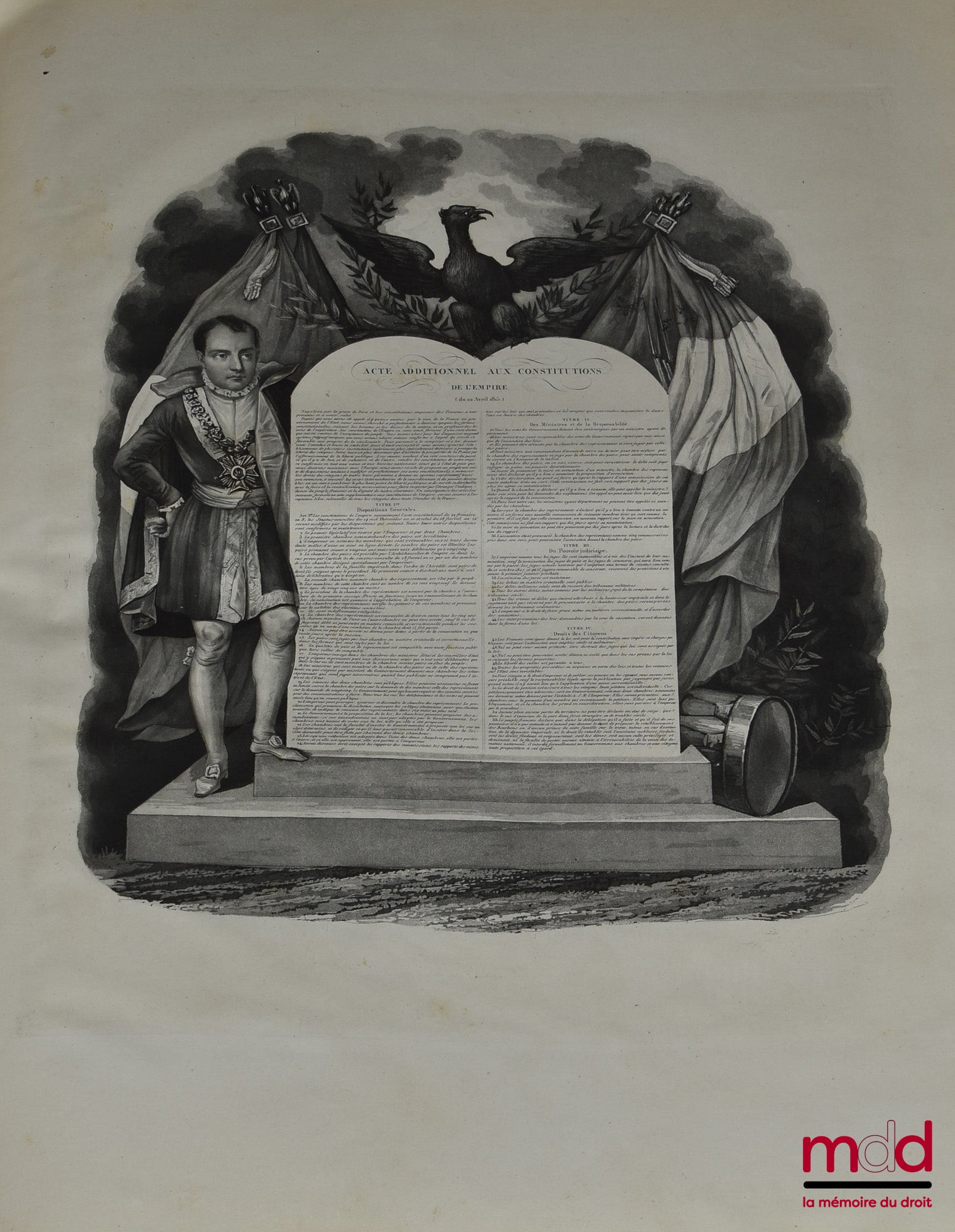[Constitution] – PORT-FOGLIO OU ATLAS DES CONSTITUTIONS QUI ONT RÉGI LA FRANCE, Avec les portraits des hommes célèbres qui les ont fait adopter. Précédé d’un résumé de l’histoire parlementaire de France depuis 1789 jusqu’à nos jours.