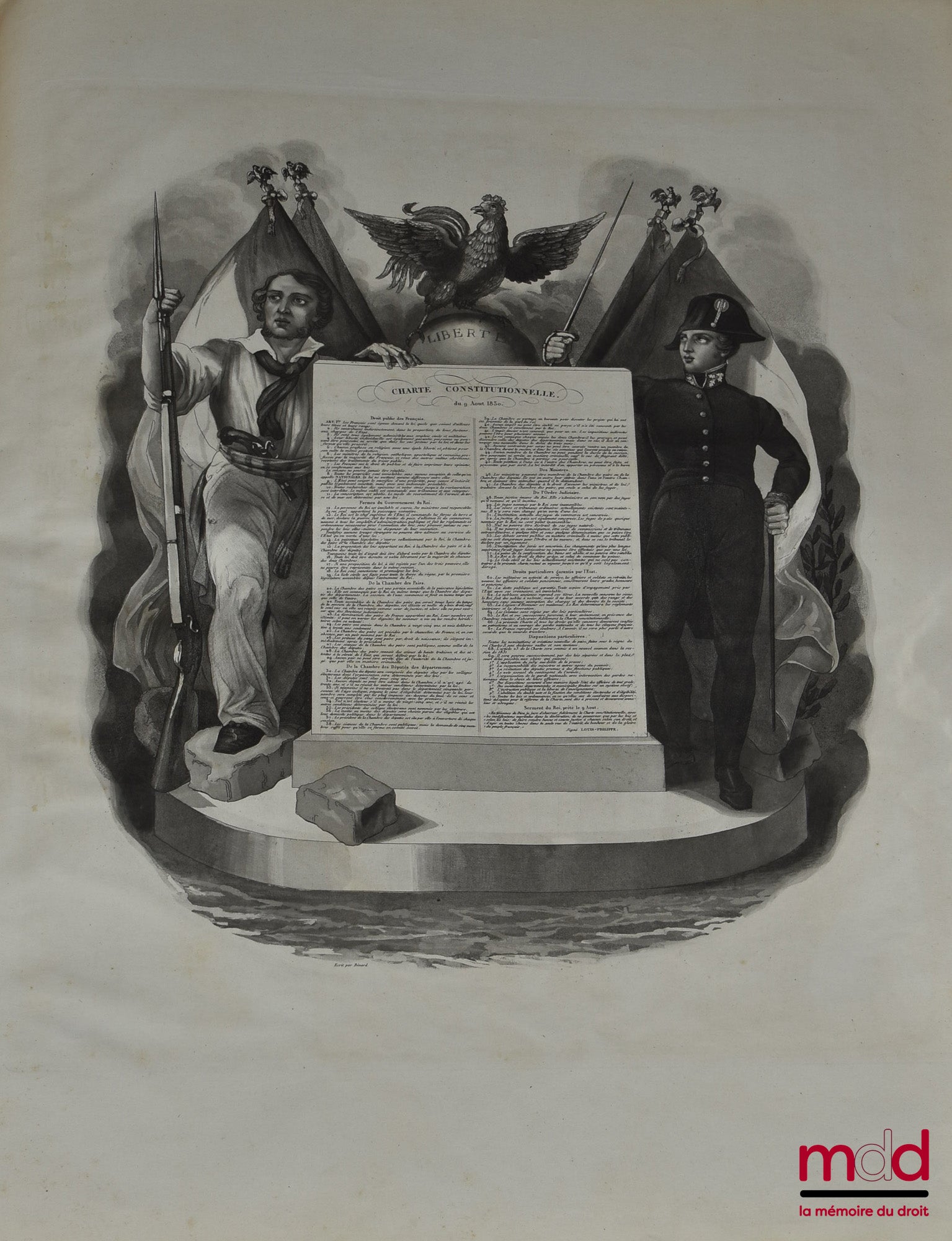 [Constitution] – PORT-FOGLIO OU ATLAS DES CONSTITUTIONS QUI ONT RÉGI LA FRANCE, Avec les portraits des hommes célèbres qui les ont fait adopter. Précédé d’un résumé de l’histoire parlementaire de France depuis 1789 jusqu’à nos jours.