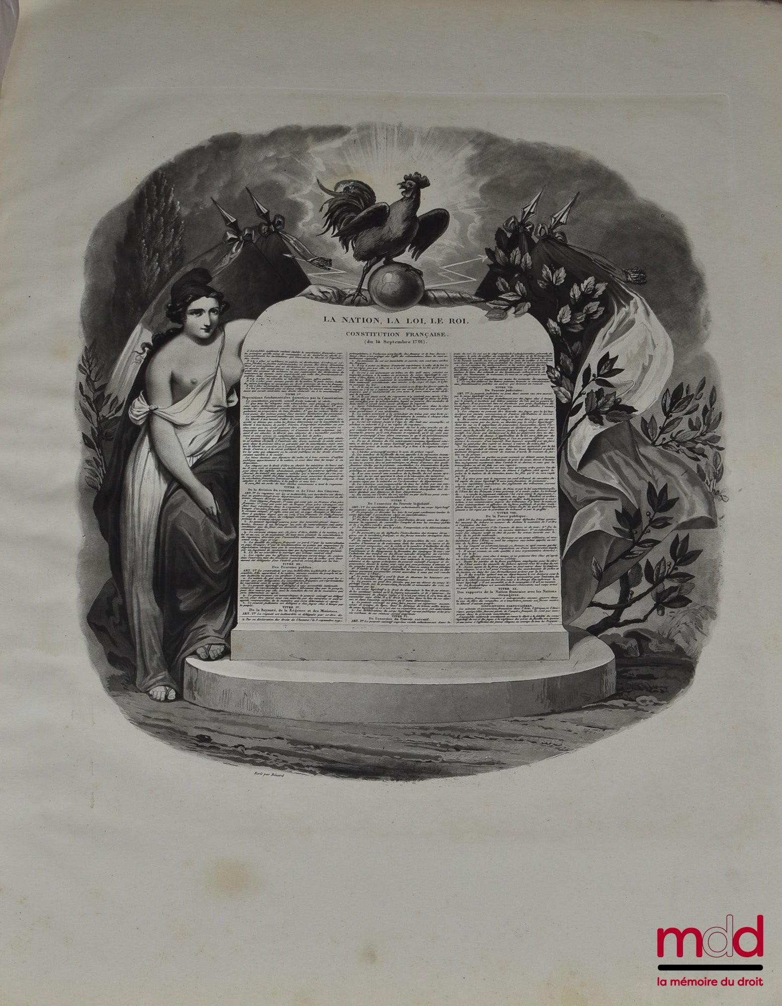 [Constitution] – PORT-FOGLIO OU ATLAS DES CONSTITUTIONS QUI ONT RÉGI LA FRANCE, Avec les portraits des hommes célèbres qui les ont fait adopter. Précédé d’un résumé de l’histoire parlementaire de France depuis 1789 jusqu’à nos jours.