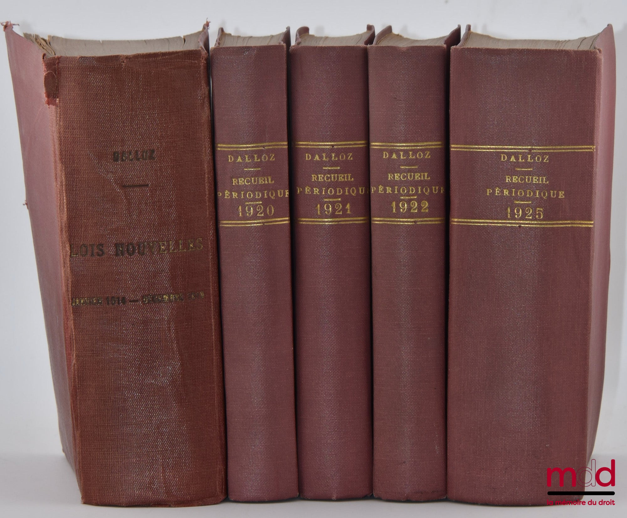 LOIS NOUVELLES, Recueil périodique, Appendices, Du 1er janvier 1914 au 31 décembre 1919, Années 1920 à 1922 et 1925, Petite collection Dalloz