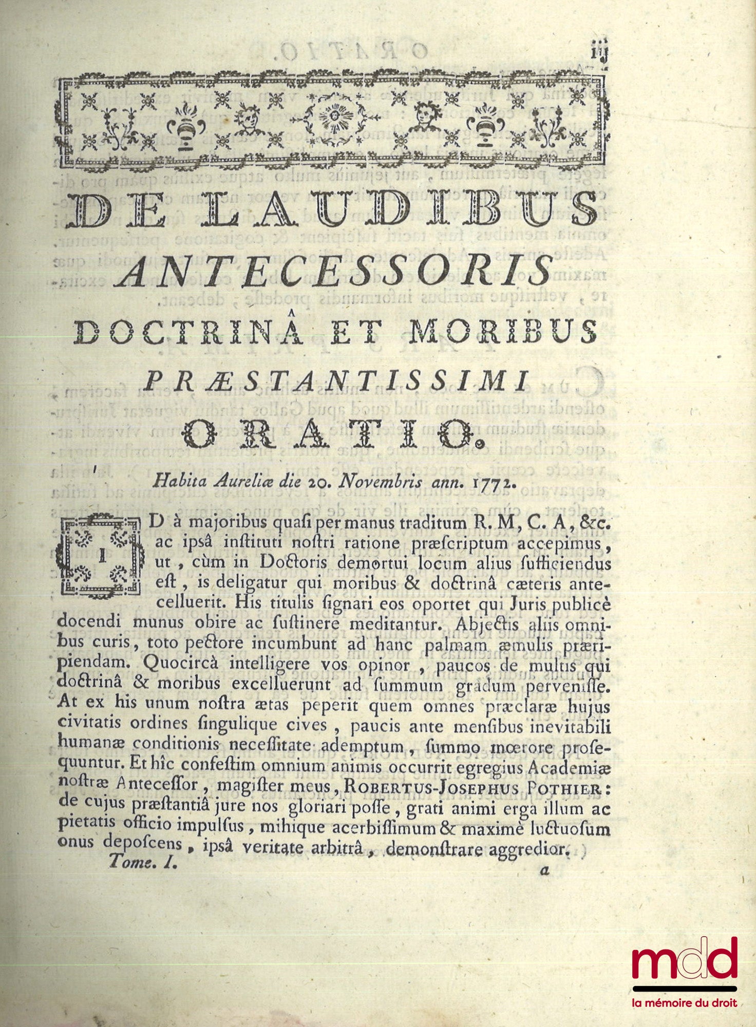 POTHIER (Robert-Joseph) – ŒUVRES DE POTHIER : TRAITÉS SUR DIFFÉRENTES MATIÈRES DE DROIT CIVIL, APPLIQUÉES À L’USAGE DU BARREAU ; ET DE JURISPRUDENCE FRANÇOISE, t. I : Le Traité des Obligations, le Traité du Contrat de Vente et le Traité des Retraits ; t.