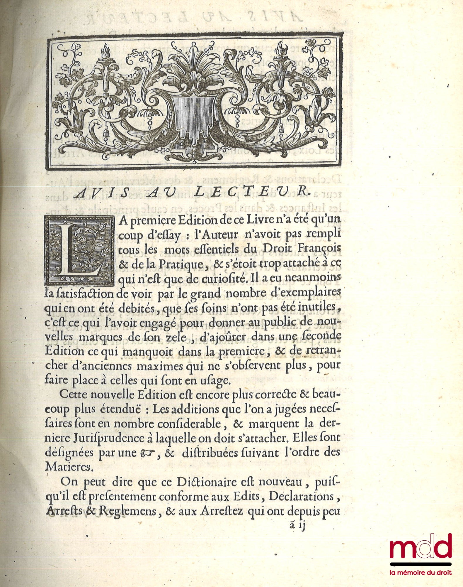 [BRILLON (Pierre-Jacques)] – NOUVEAU DICTIONNAIRE CIVIL ET CANONIQUE DE DROIT, ET DE PRATIQUE, Contenant les étymologies, Définitions, Divisions, & Principes du Droit François & de la Procédure sur les matières civiles, criminelles & bénéficiales, Ouvrage
