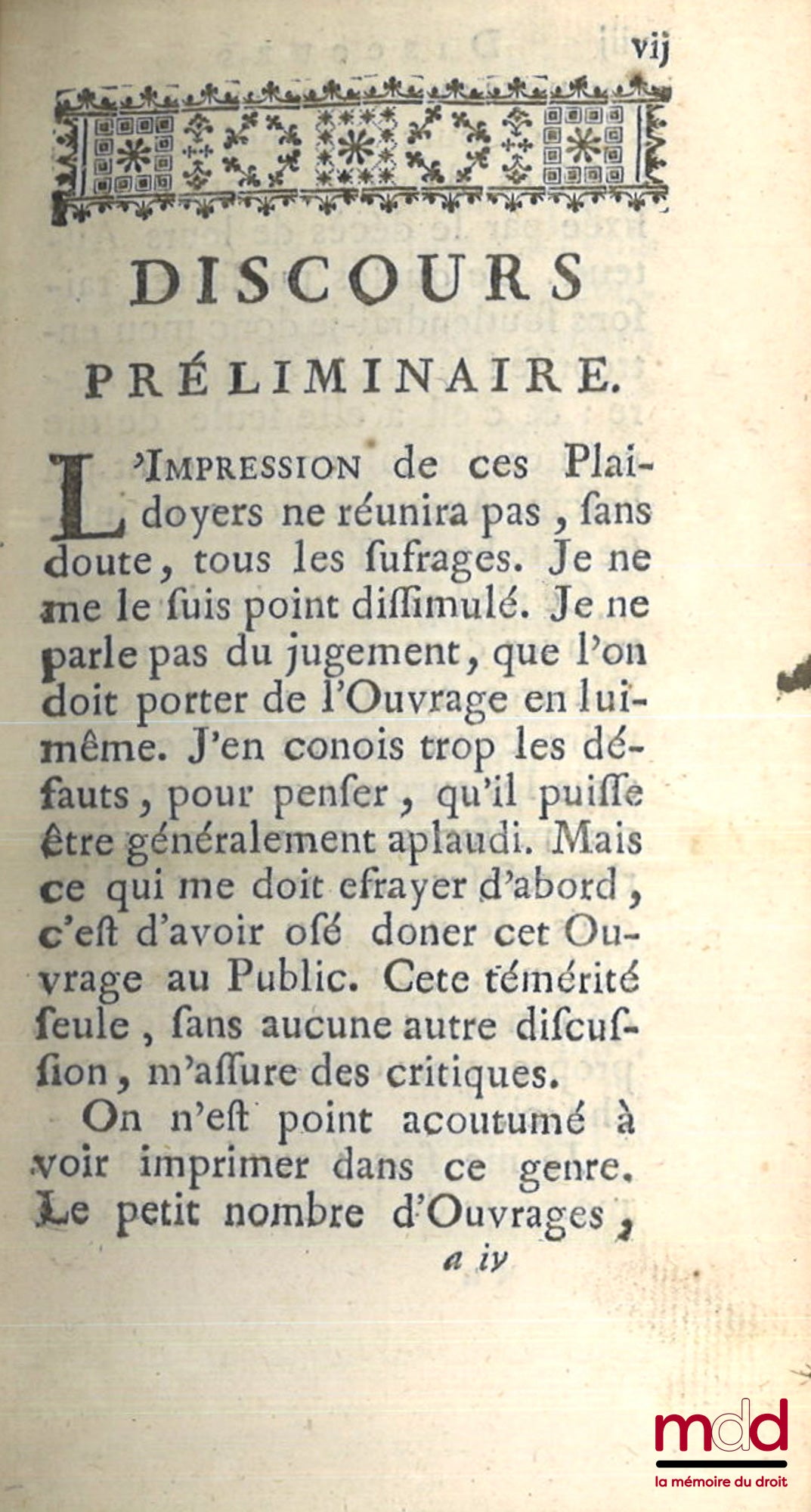 MANNORY (Louis) – PLAIDOYERS ET MÉMOIRES, Contenant des questions intéressantes, tant en matières civiles, canoniques, & criminelles, que de Police, & de commerce, avec les jugements, & leurs motifs sommaires & plusieurs discours, sur différentes matières
