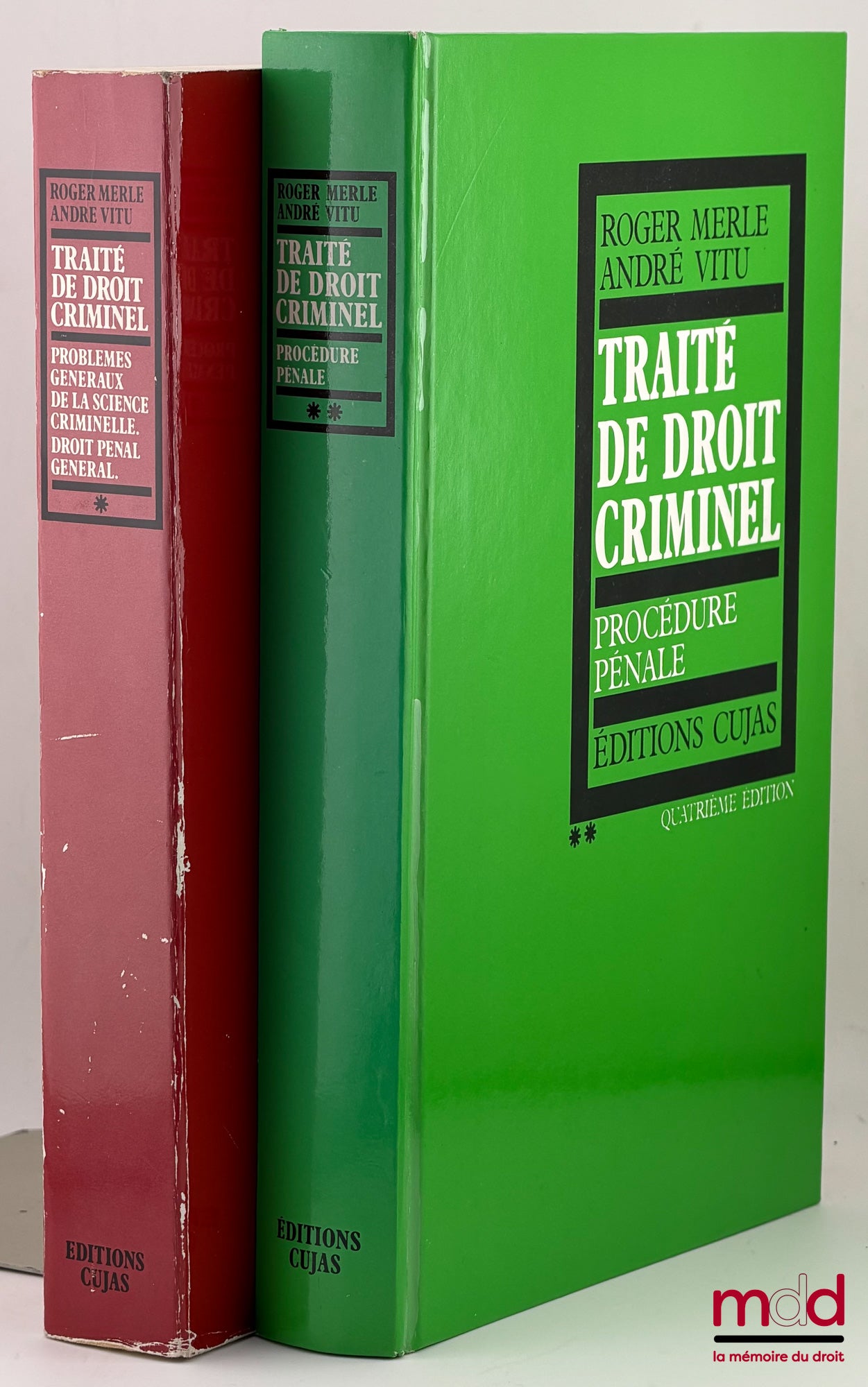 MERLE (Roger) et VITU (André) – TRAITÉ DE DROIT CRIMINEL, t. I : Problèmes généraux de la science criminelle, Droit pénal général, 6e éd., t. II : Procédure pénale, 4e éd., Ouvrages couronnés par l’académie des sciences morales et politiques (Prix Odilon